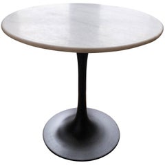 Mid-Century Modern End Table with Marble Top