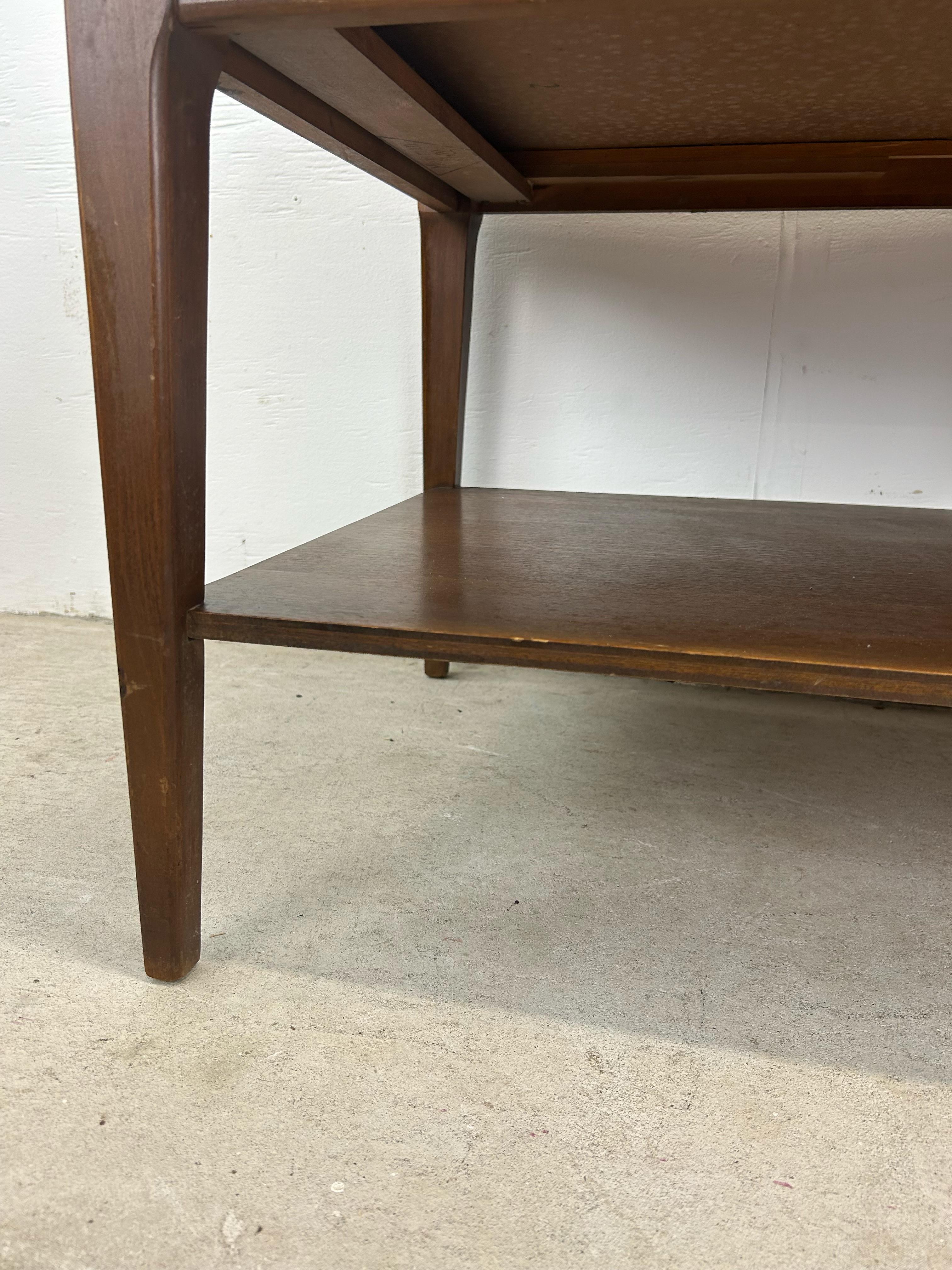 Mid Century Modern End Table with Single Drawer by Mersman For Sale 10