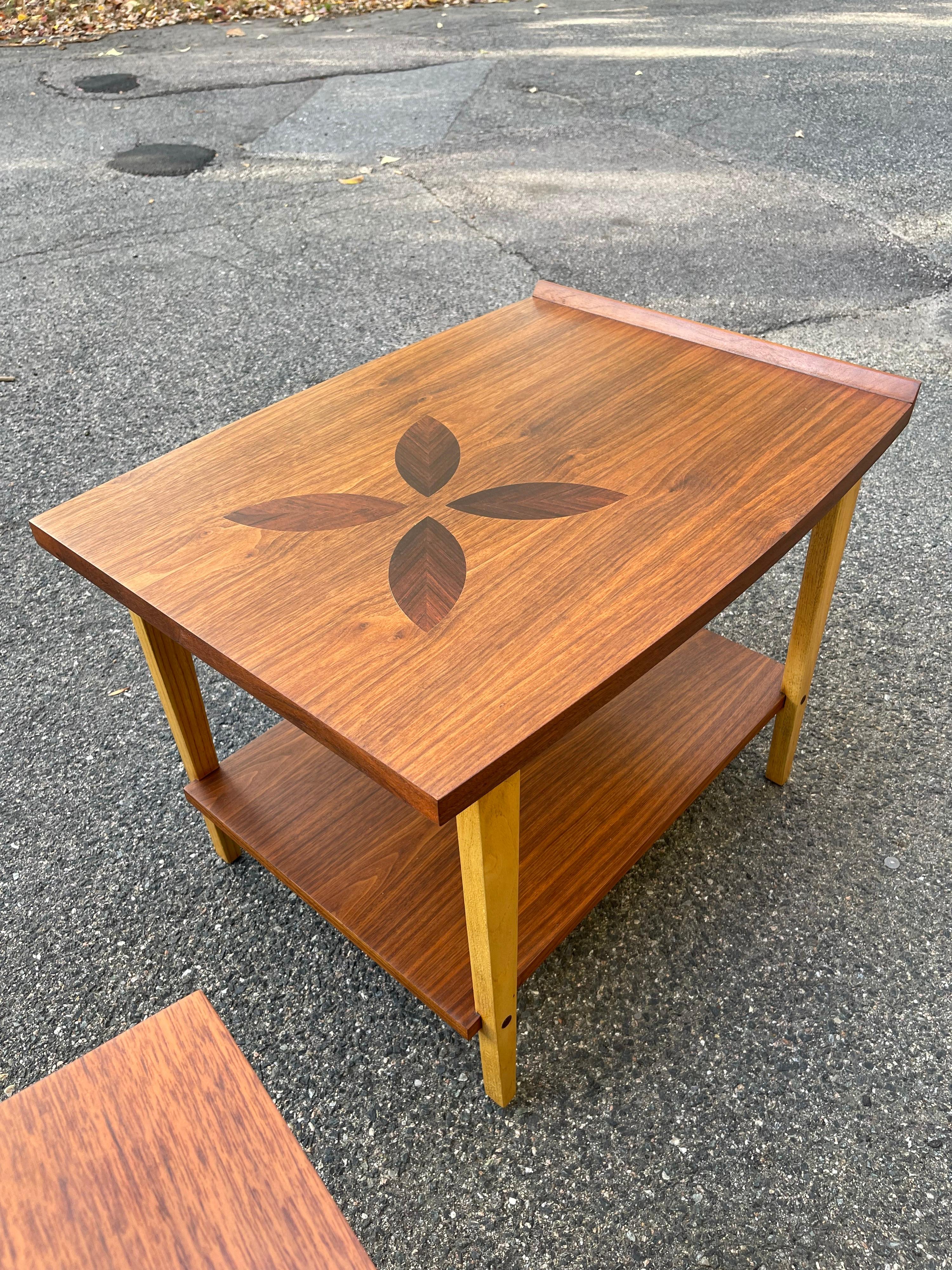 Mid-Century Modern End Tables with Rosewood Inlay by Lane Furniture   For Sale 4