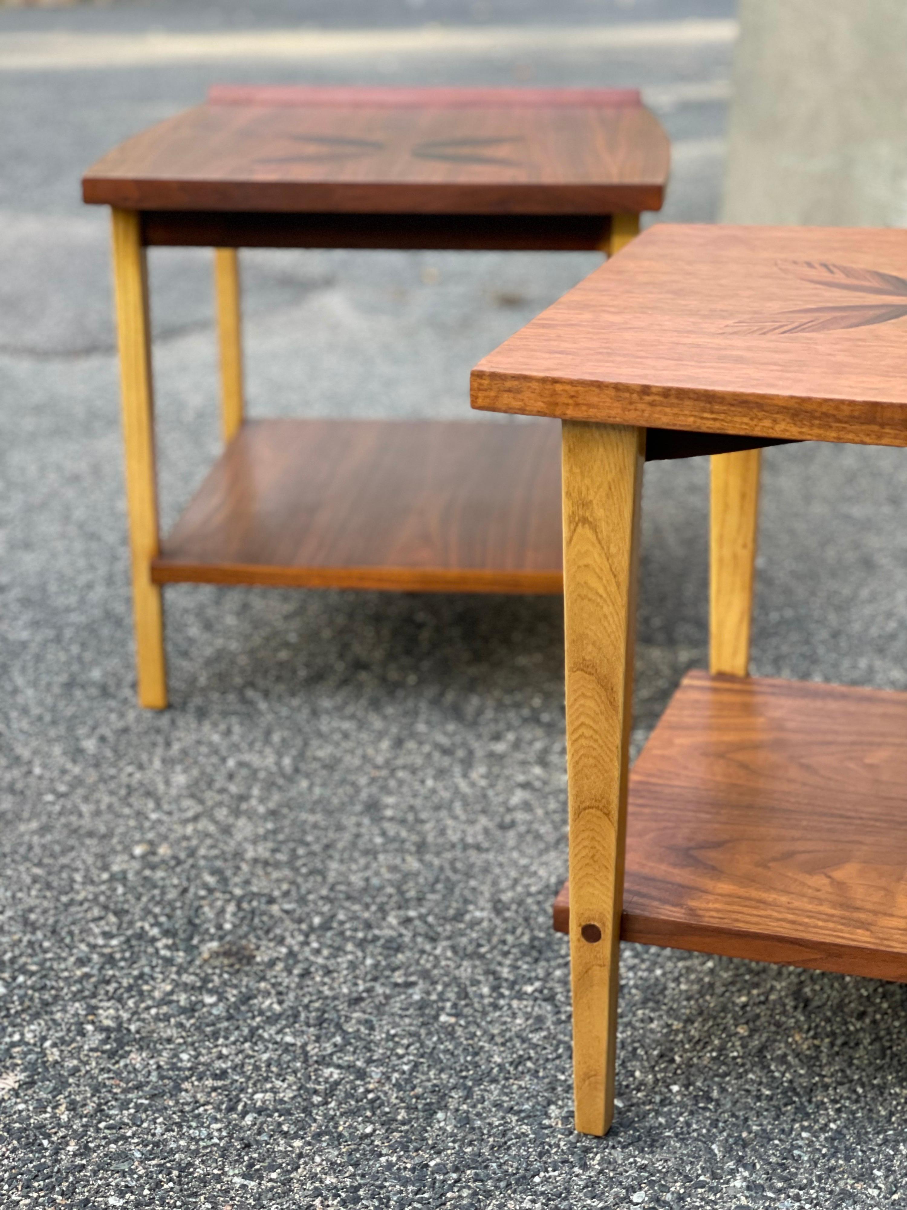 Mid-Century Modern End Tables with Rosewood Inlay by Lane Furniture   For Sale 6