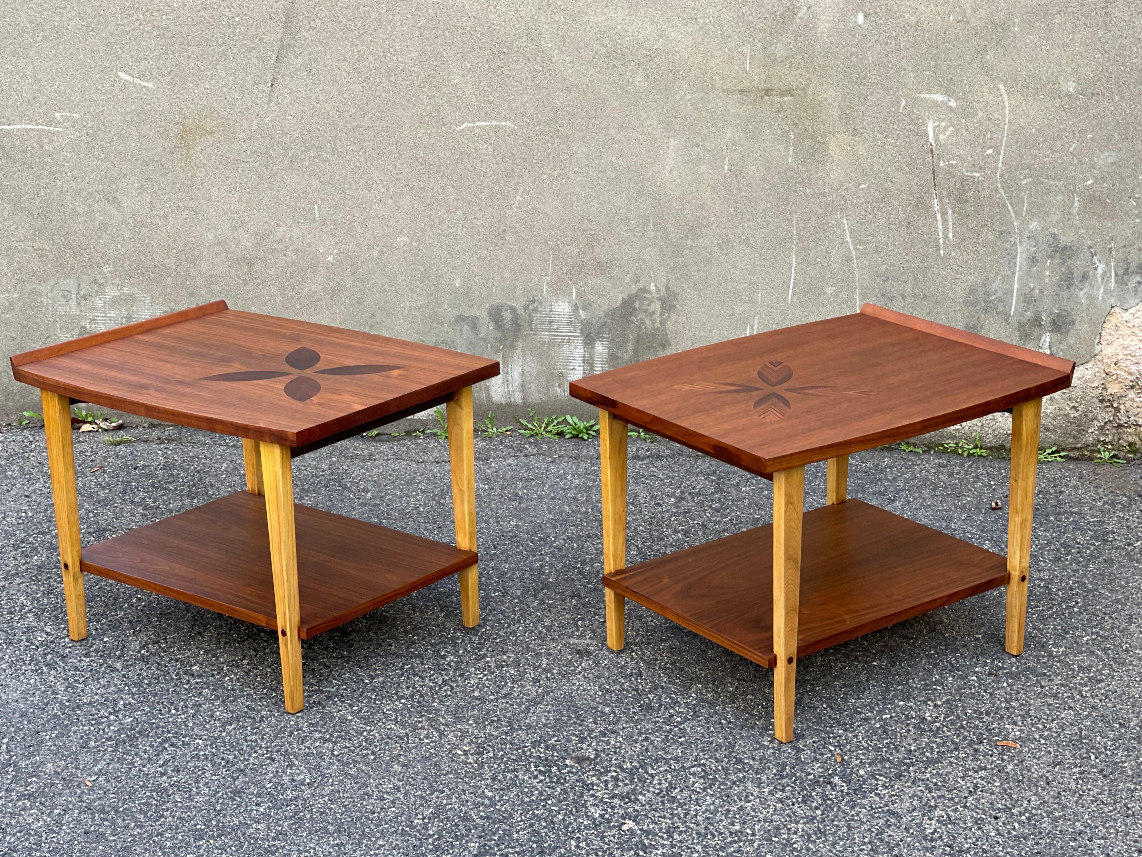 Mid-Century Modern End Tables with Rosewood Inlay by Lane Furniture   For Sale 7