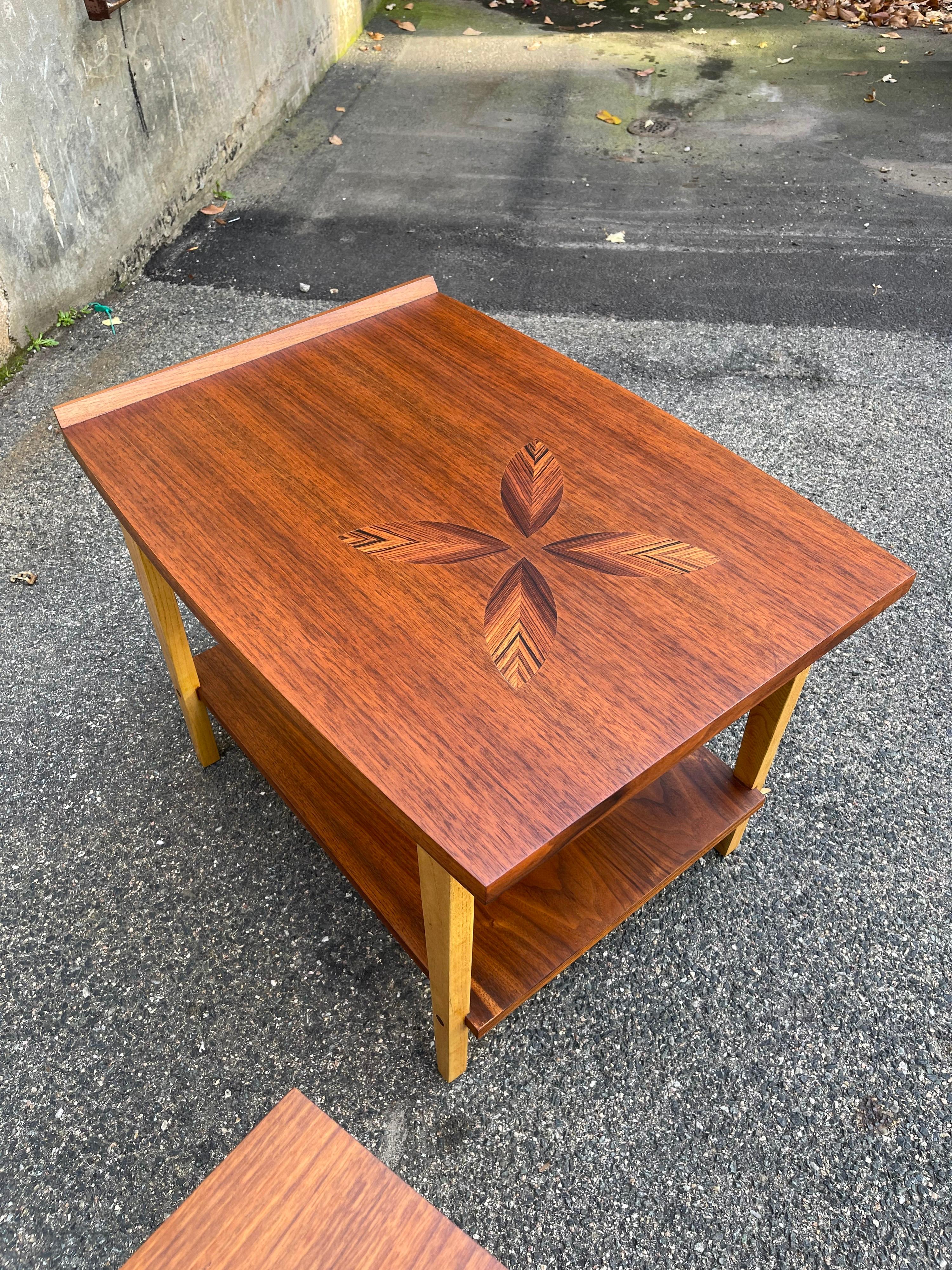 Mid-20th Century Mid-Century Modern End Tables with Rosewood Inlay by Lane Furniture   For Sale