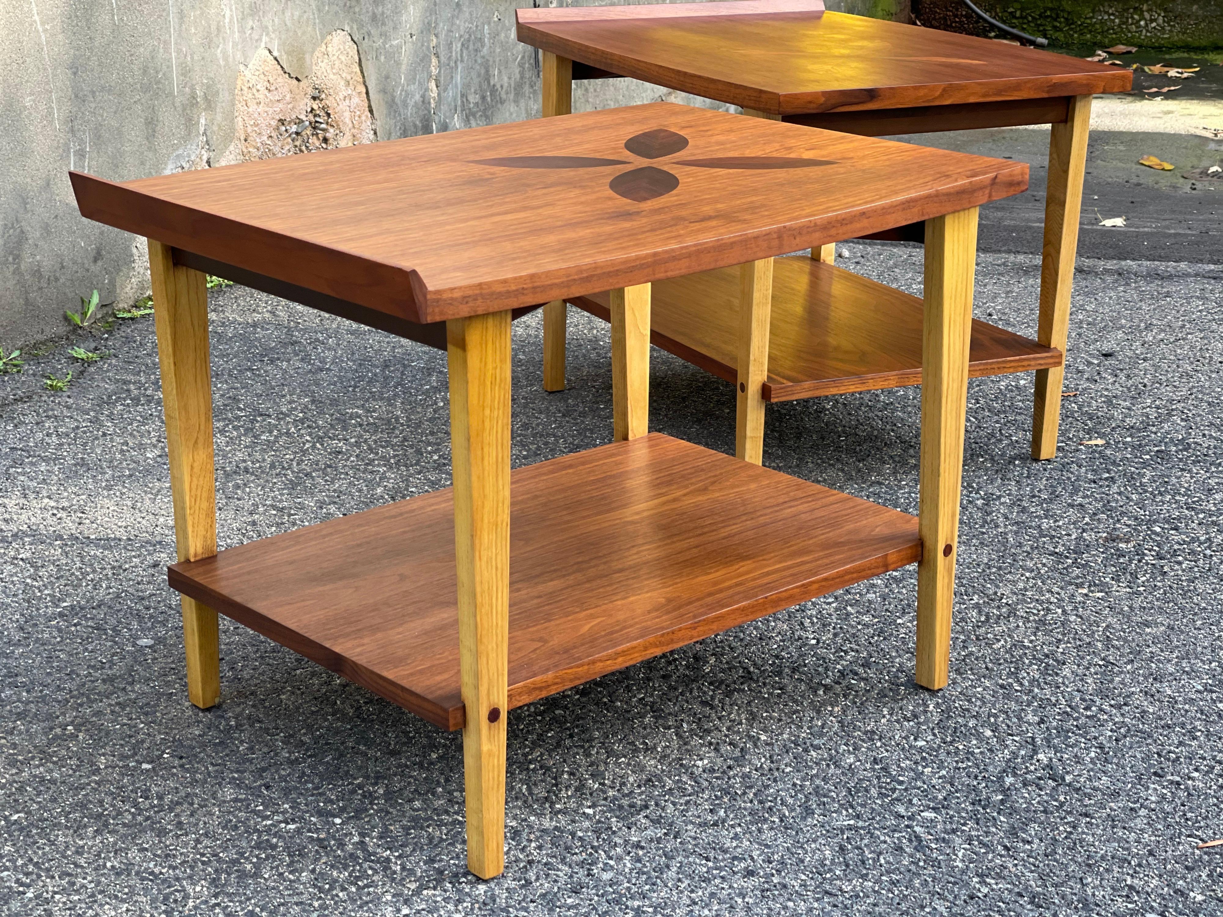 Mid-Century Modern End Tables with Rosewood Inlay by Lane Furniture   For Sale 1