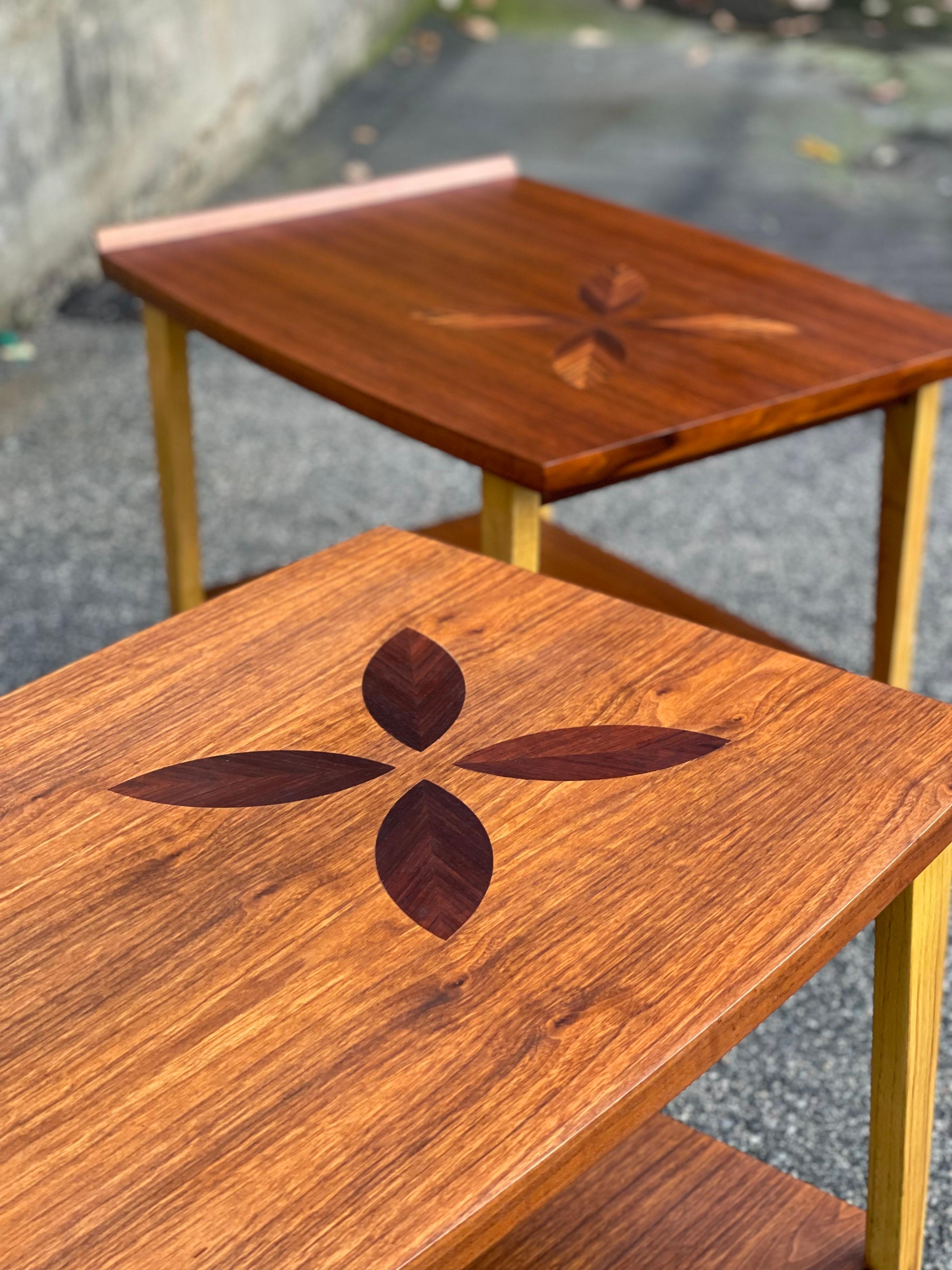 Mid-Century Modern End Tables with Rosewood Inlay by Lane Furniture   For Sale 2