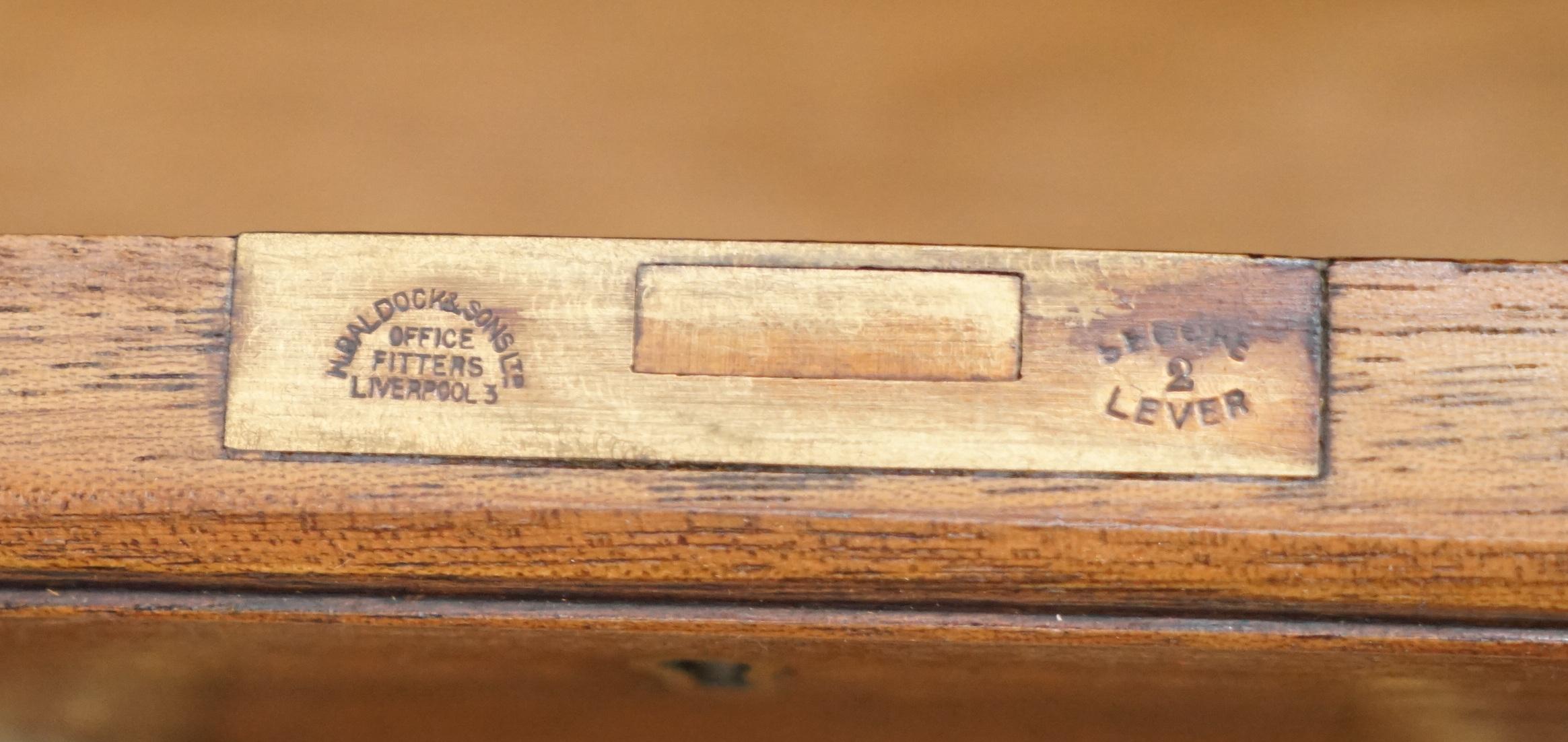 Mid-Century Modern English Oak Double Sided Partner Writing Desk Oxblood Leather 12