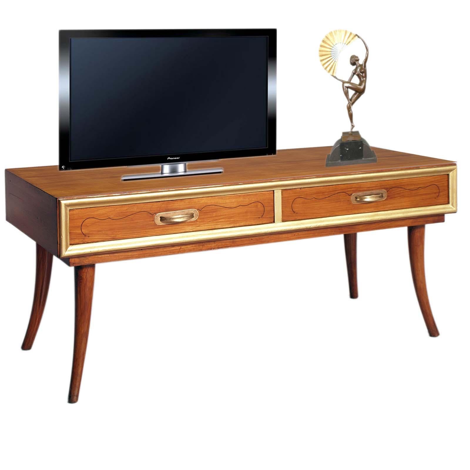 Walnut Mid-Century Modern Low Cabinet, Console, TV Stand Space, by Paolo Buffa , Cantù For Sale