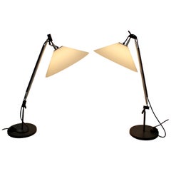 Mid-Century Modern Enzo Mari Adjustable Table Lamps Aggregato Italy, 1970s, Pair