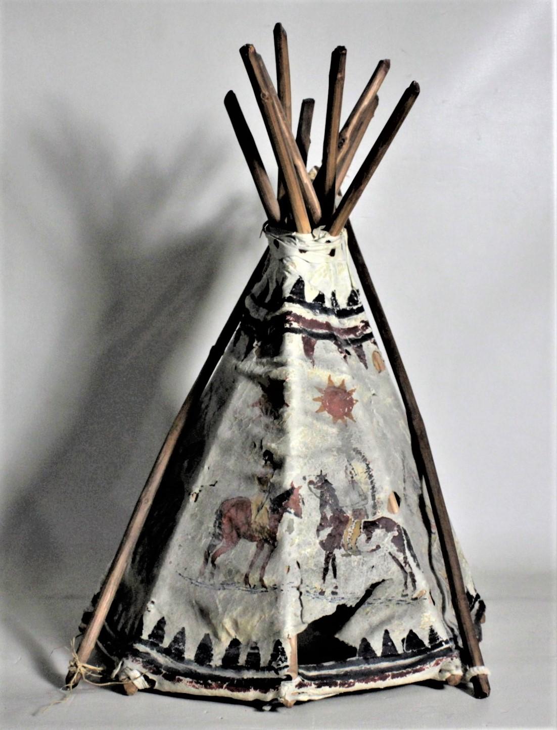 Native American Mid-Century Modern Era Indigenous American Miniature Souvenir or Toy Teepee 