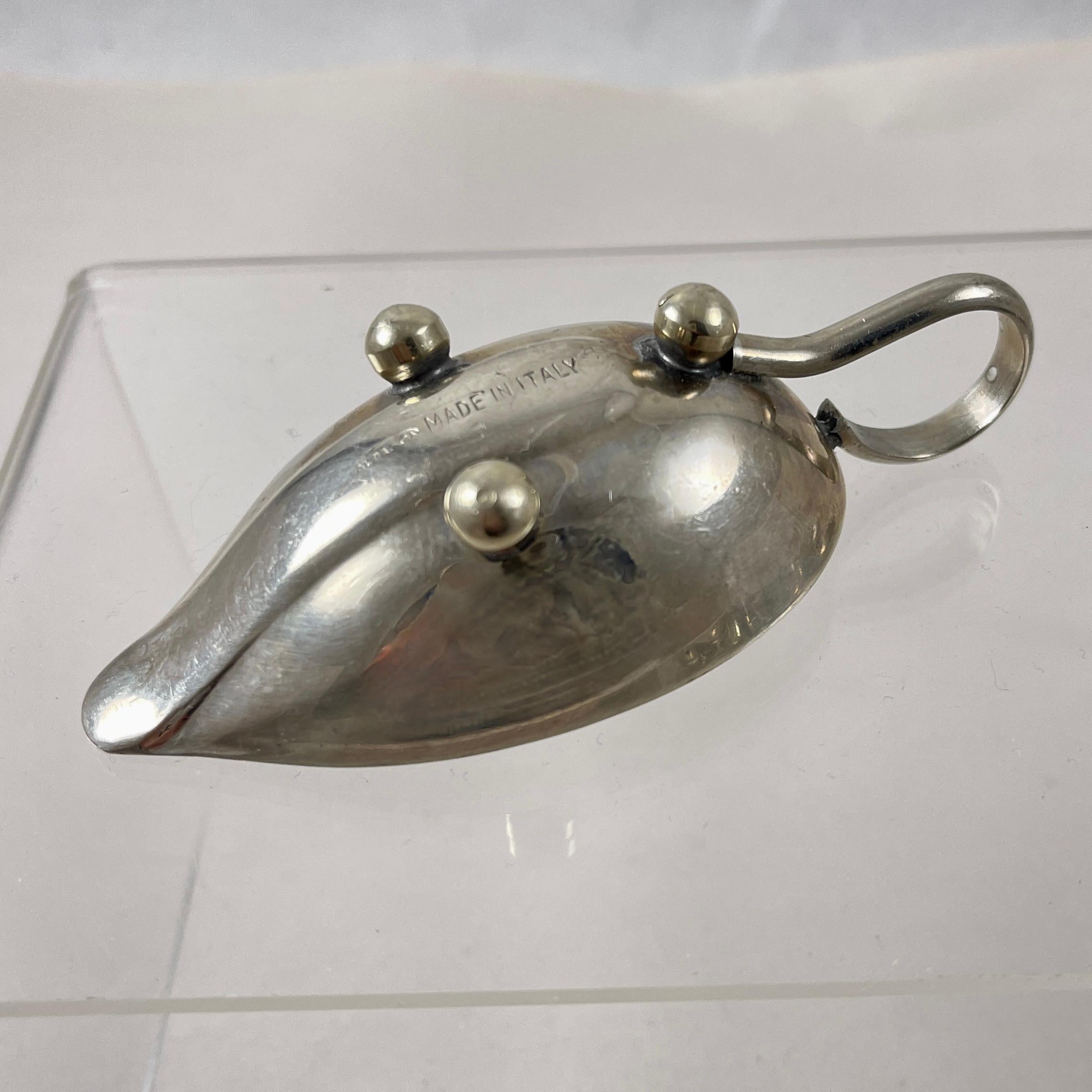 Mid-Century Modern Era Italian Silver Individual Buffet Au Jus Sauce Boat For Sale 2