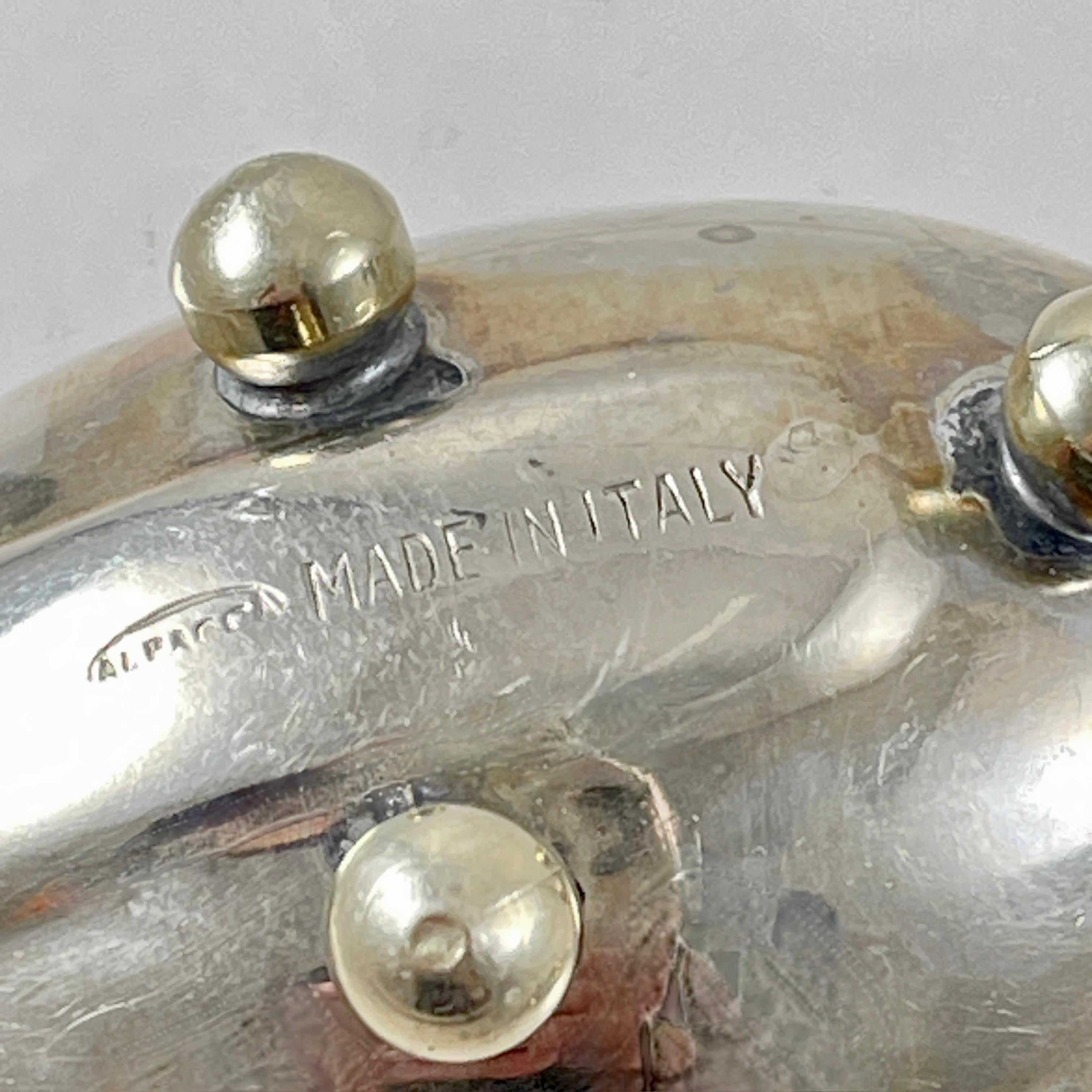 Mid-Century Modern Era Italian Silver Individual Buffet Au Jus Sauce Boat For Sale 3