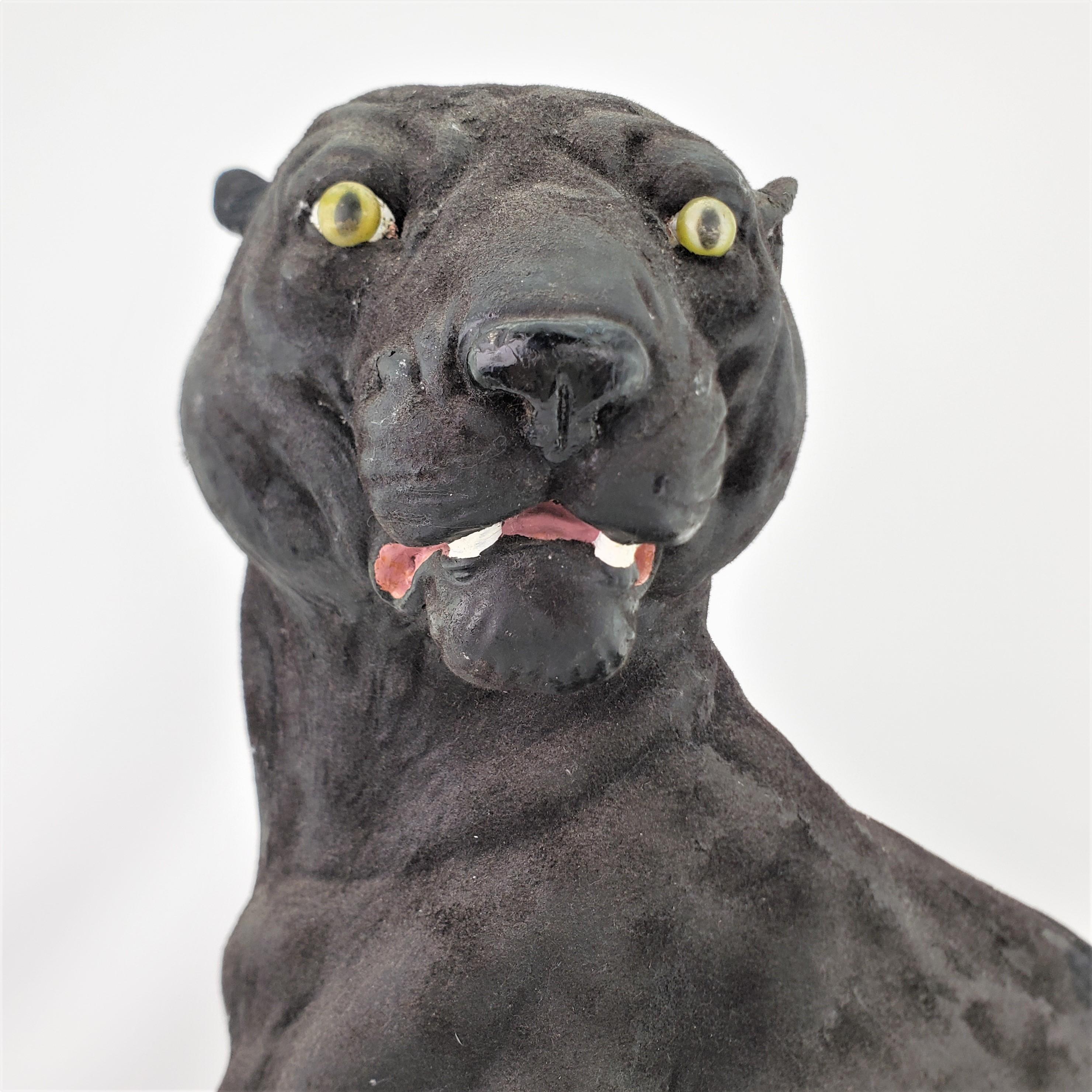 20ième siècle The Modernity Era Large Cast Plaster Seated Black Panther Sculpture en vente