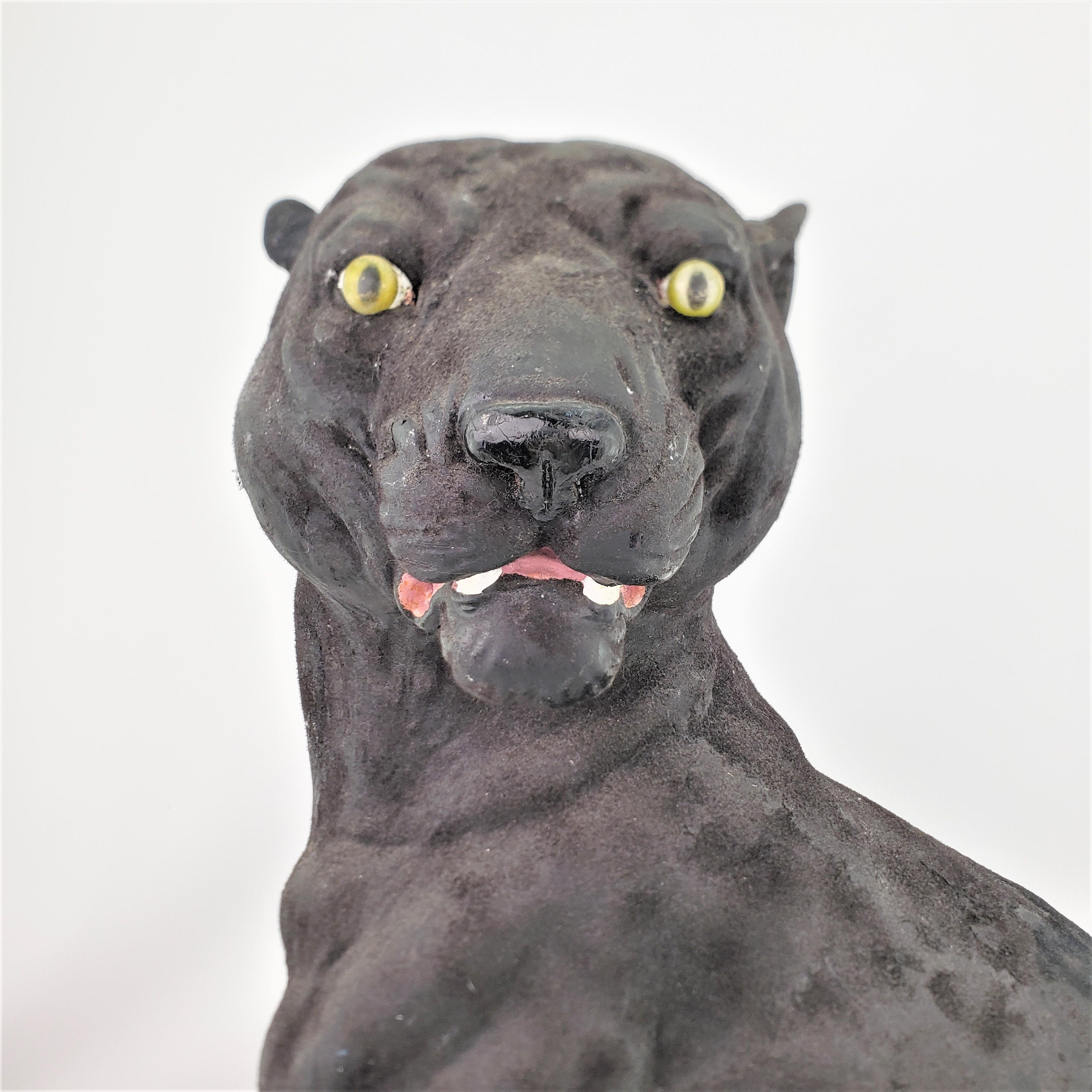 Mid-Century Modern Era Large Cast Plaster Seated Black Panther Sculpture In Good Condition For Sale In Hamilton, Ontario