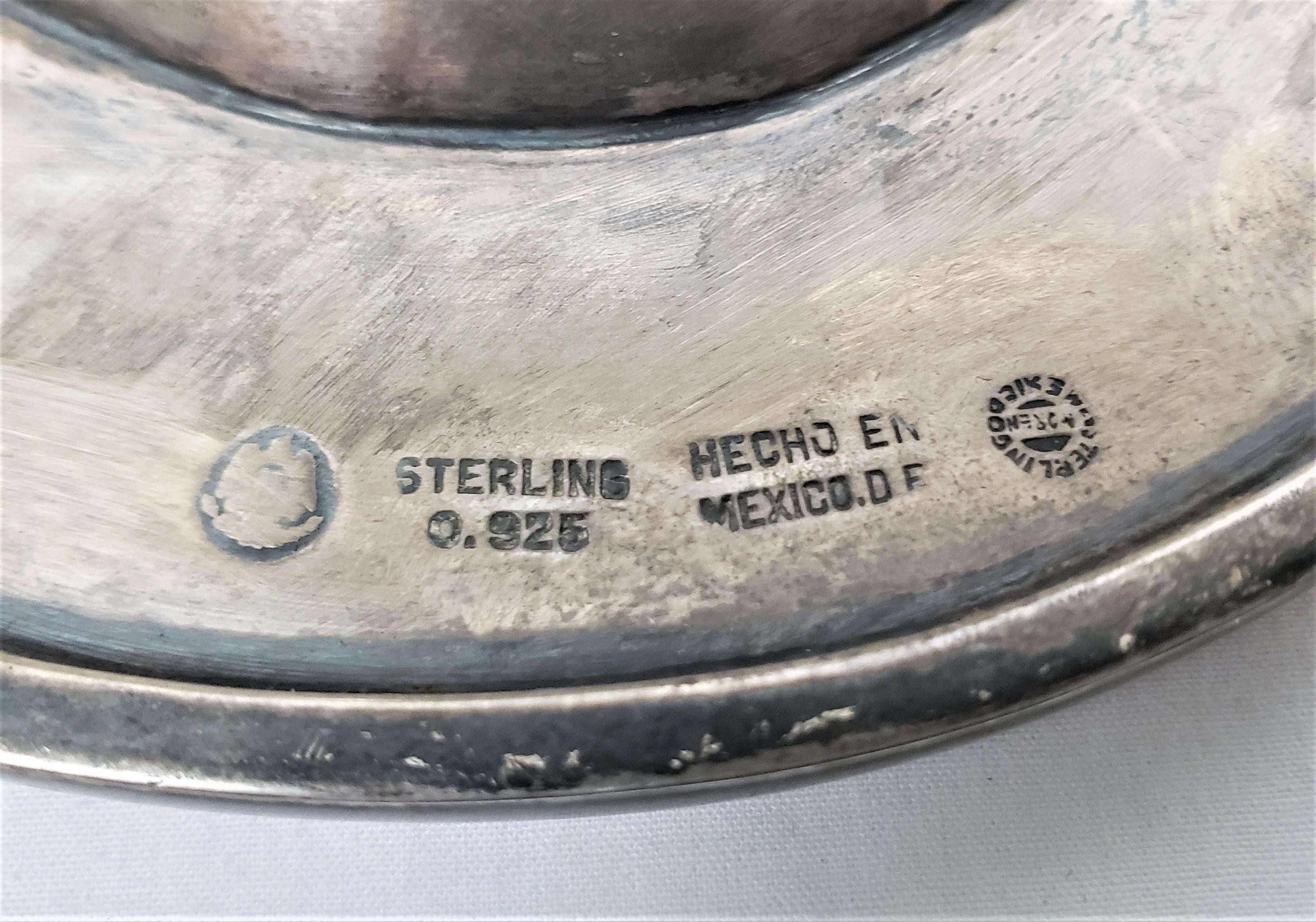 Mid-Century Modern Era Mexican Sterling Silver Handled Serving Tray 7