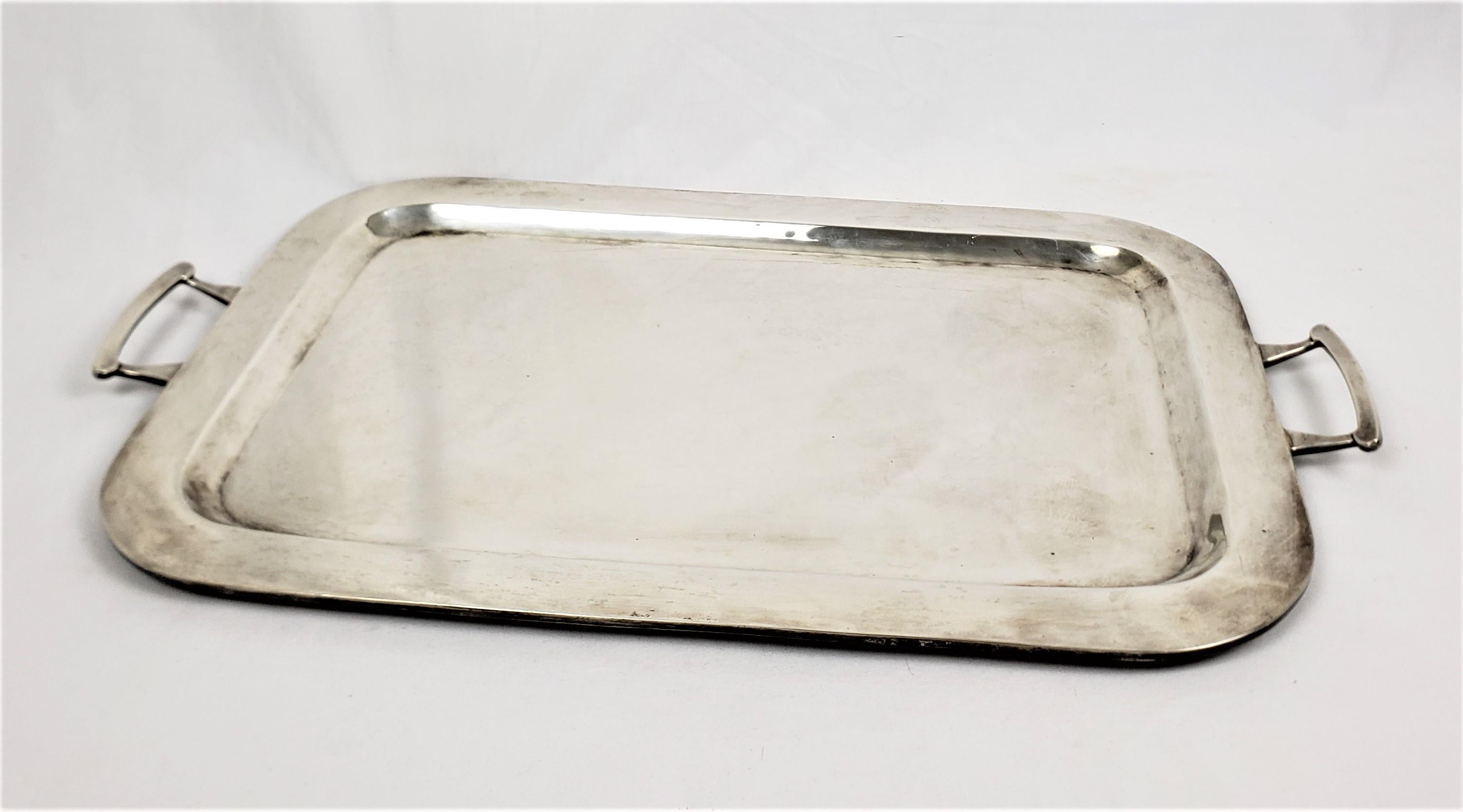 Mid-Century Modern Era Mexican Sterling Silver Handled Serving Tray In Good Condition In Hamilton, Ontario
