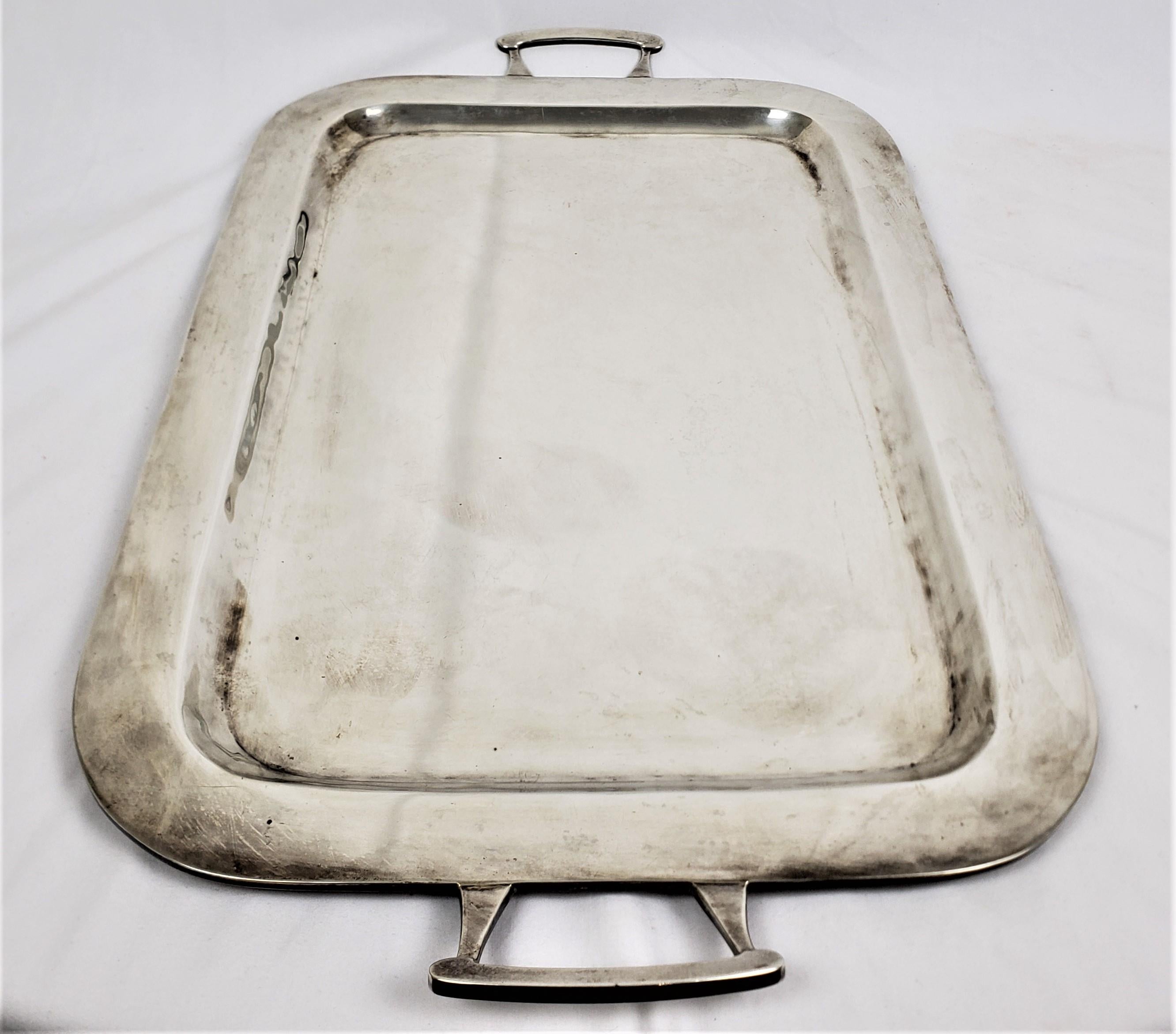 Mid-Century Modern Era Mexican Sterling Silver Handled Serving Tray 1