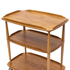 Carrello da bar Ercol in olmo e faggio di metà secolo, disegnato da Lucian Ercolani