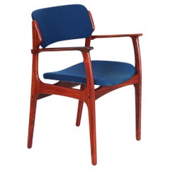 Sedia a bracci in palissandro Erik Buch "Model 50", stile metà secolo moderno