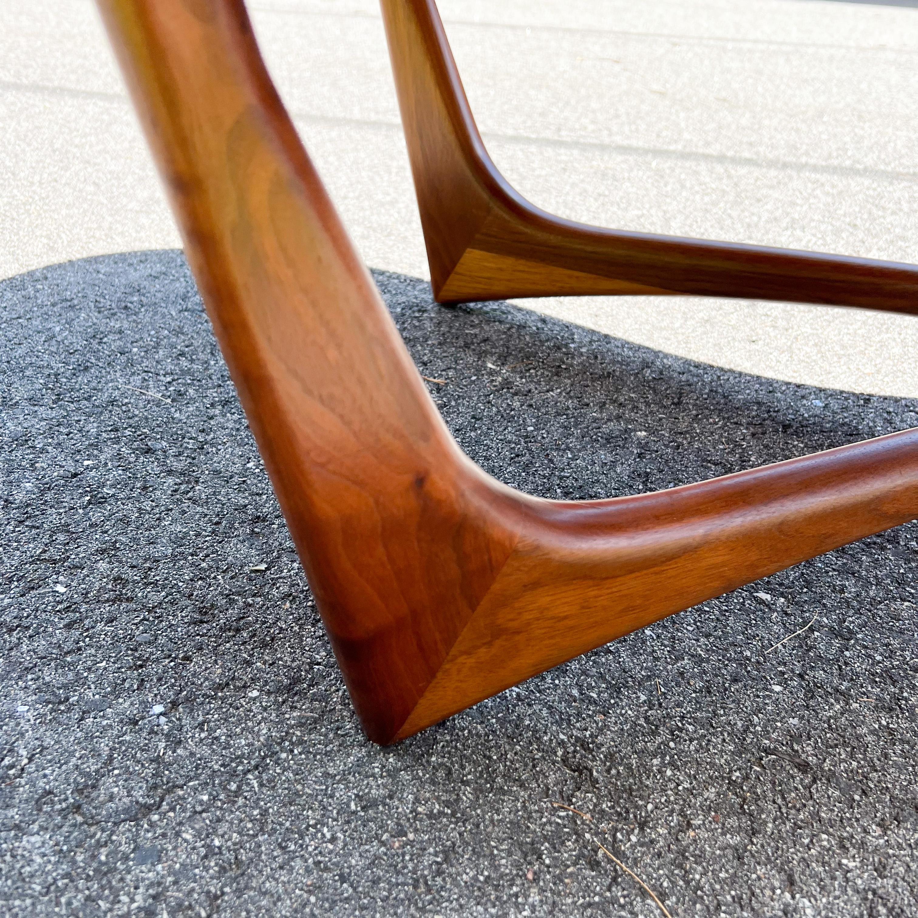 Mid-Century Modern Erno Fabry Biomorphic Coffee Table Walnut/Glass Coffee Table 6