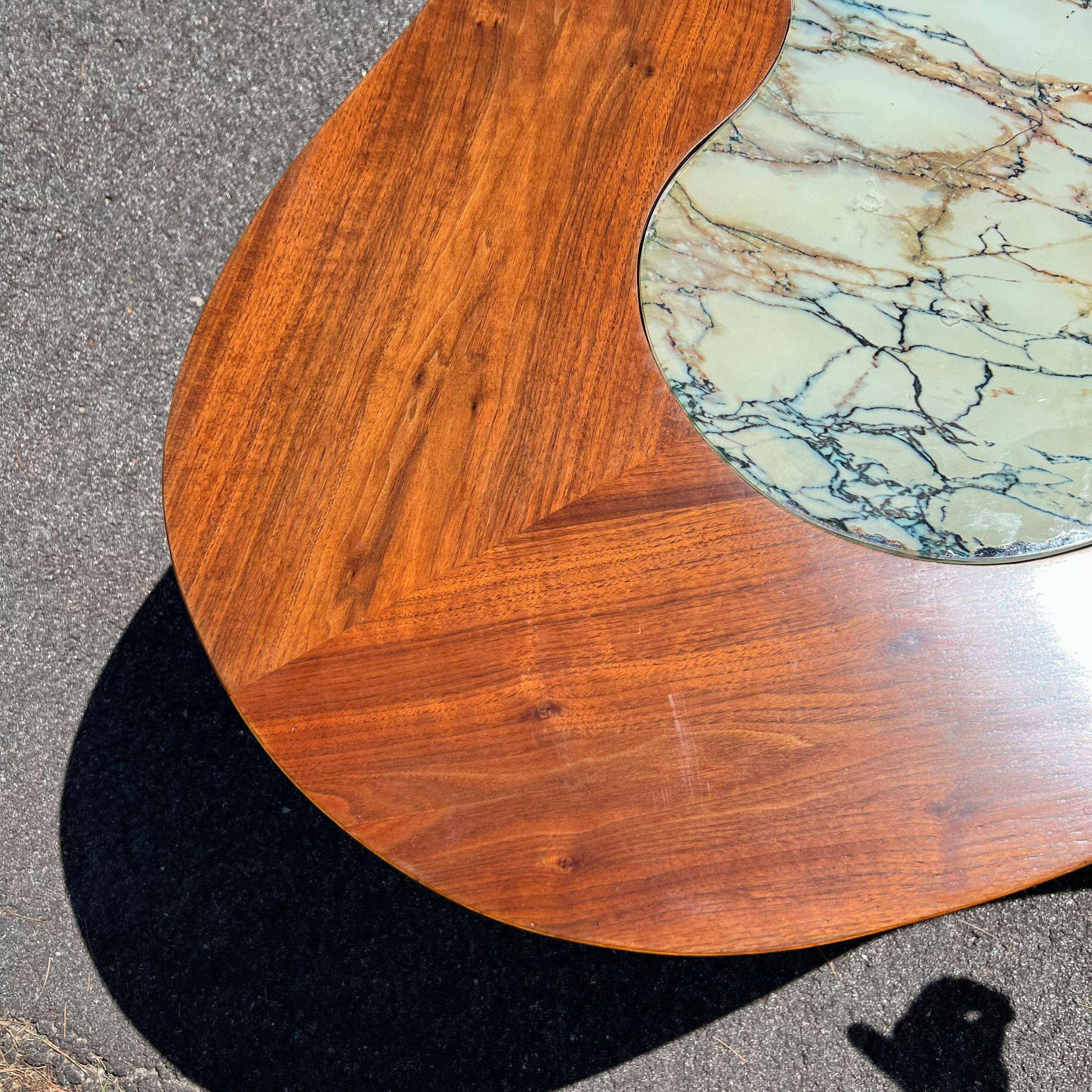 Mid-Century Modern Erno Fabry Biomorphic Coffee Table Walnut/Glass Coffee Table 7