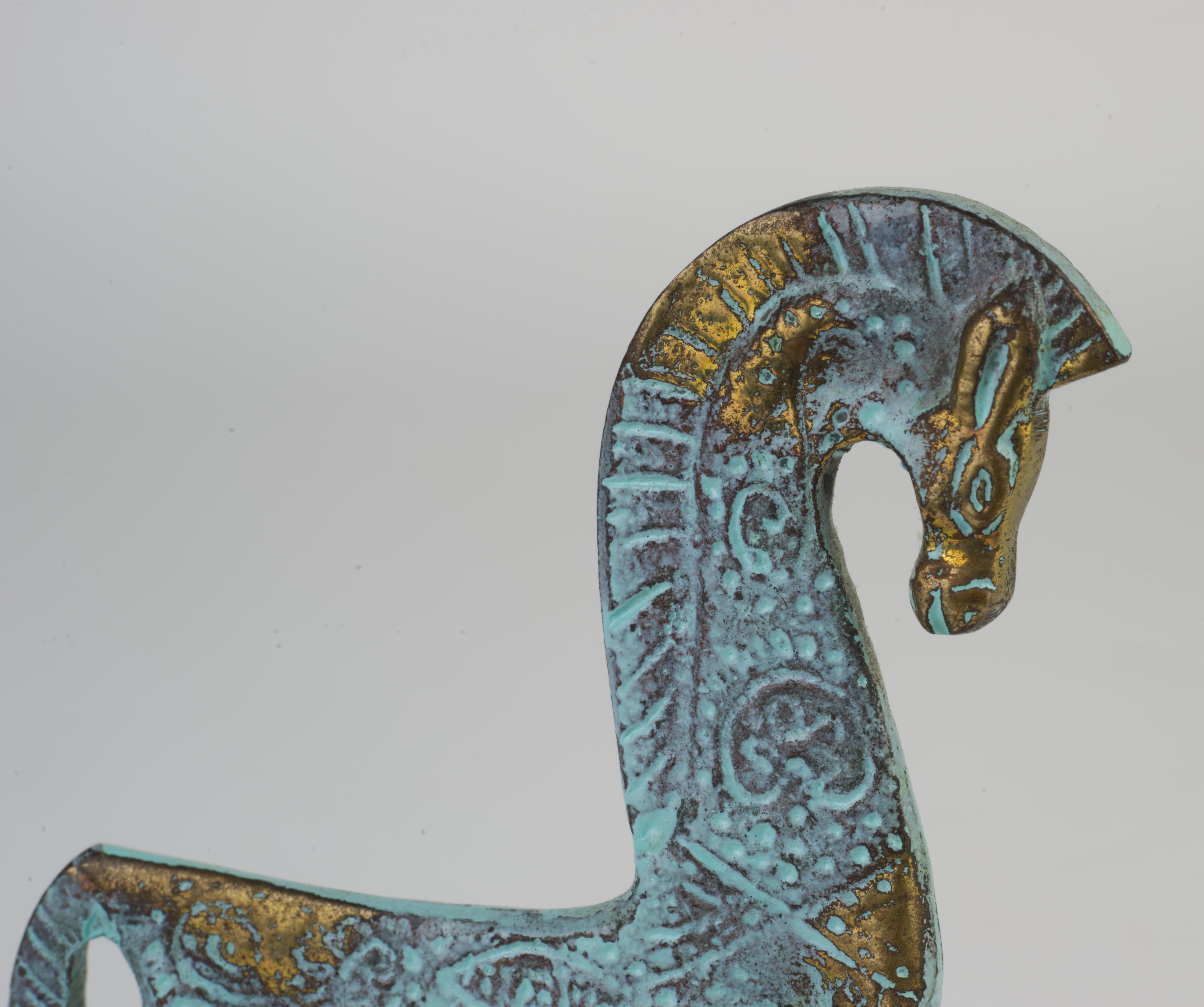 Mid-Century Modern Mid Century Modern Etruscan Brass Horse Figurine in Style of Frederick Weinberg For Sale