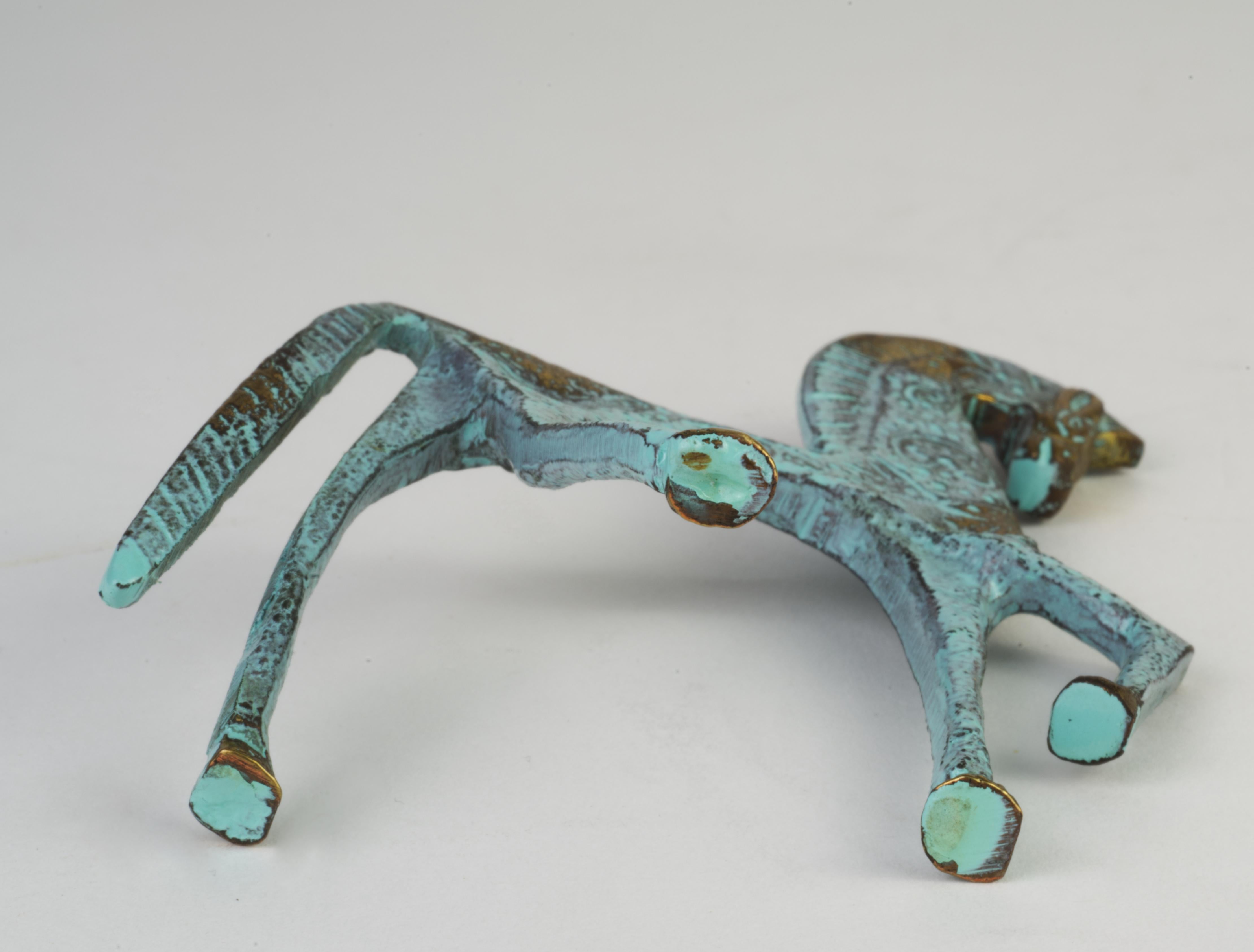 Mid Century Modern Etruscan Brass Horse Figurine in Style of Frederick Weinberg In Good Condition In Clifton Springs, NY