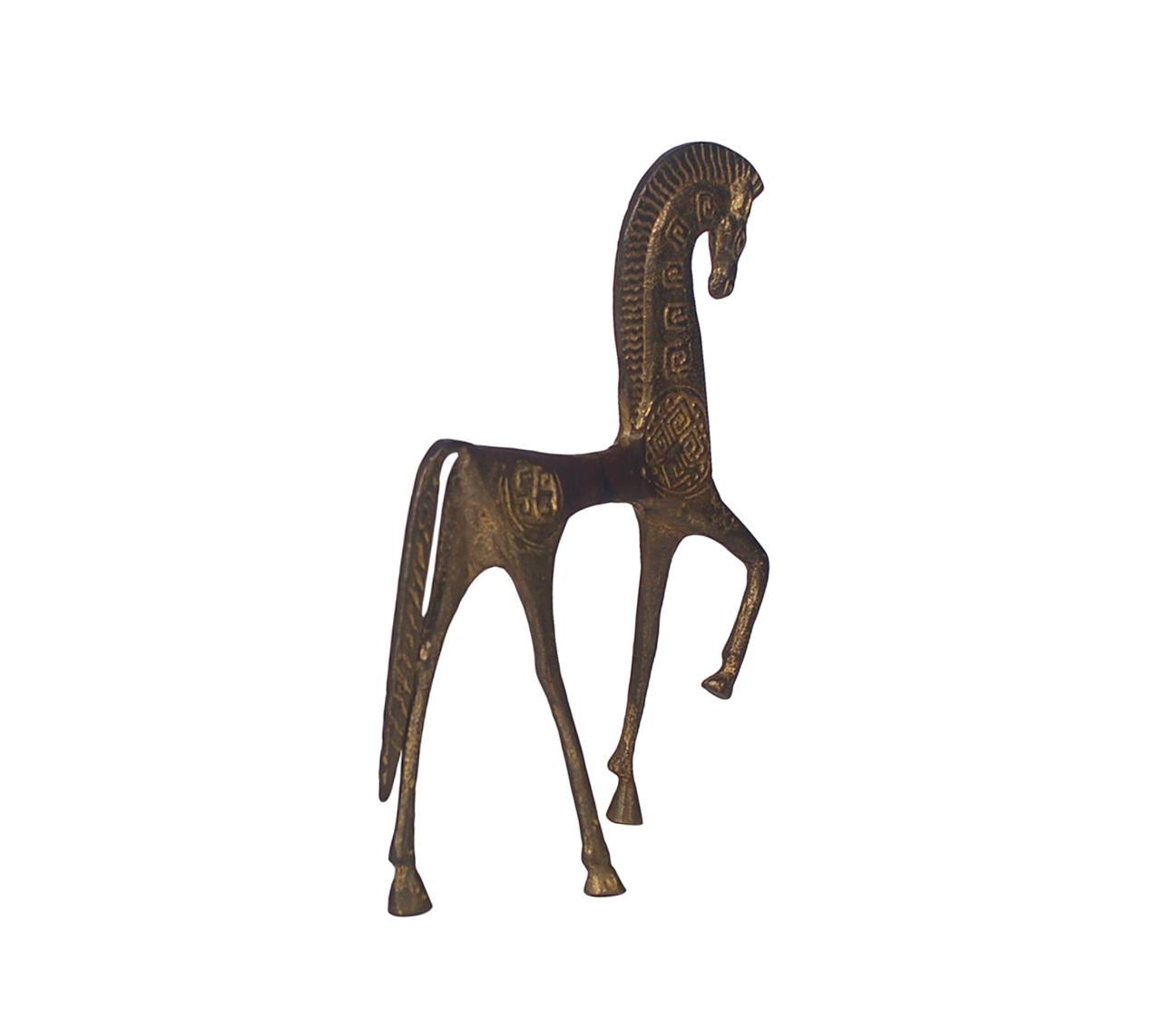 Etruskische Pferdeskulptur aus Messing aus der Mitte des Jahrhunderts nach Frederick Weinberg (Brutalismus)