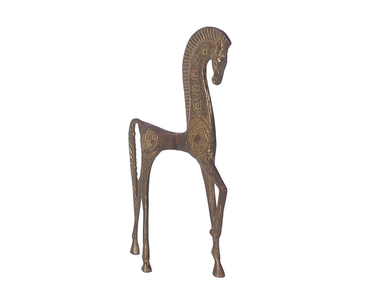 Etruskische Pferdeskulptur aus Messing aus der Mitte des Jahrhunderts nach Frederick Weinberg (amerikanisch)