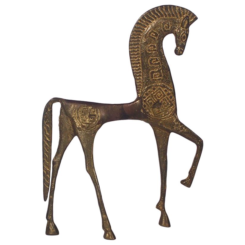 Etruskische Pferdeskulptur aus Messing aus der Mitte des Jahrhunderts nach Frederick Weinberg