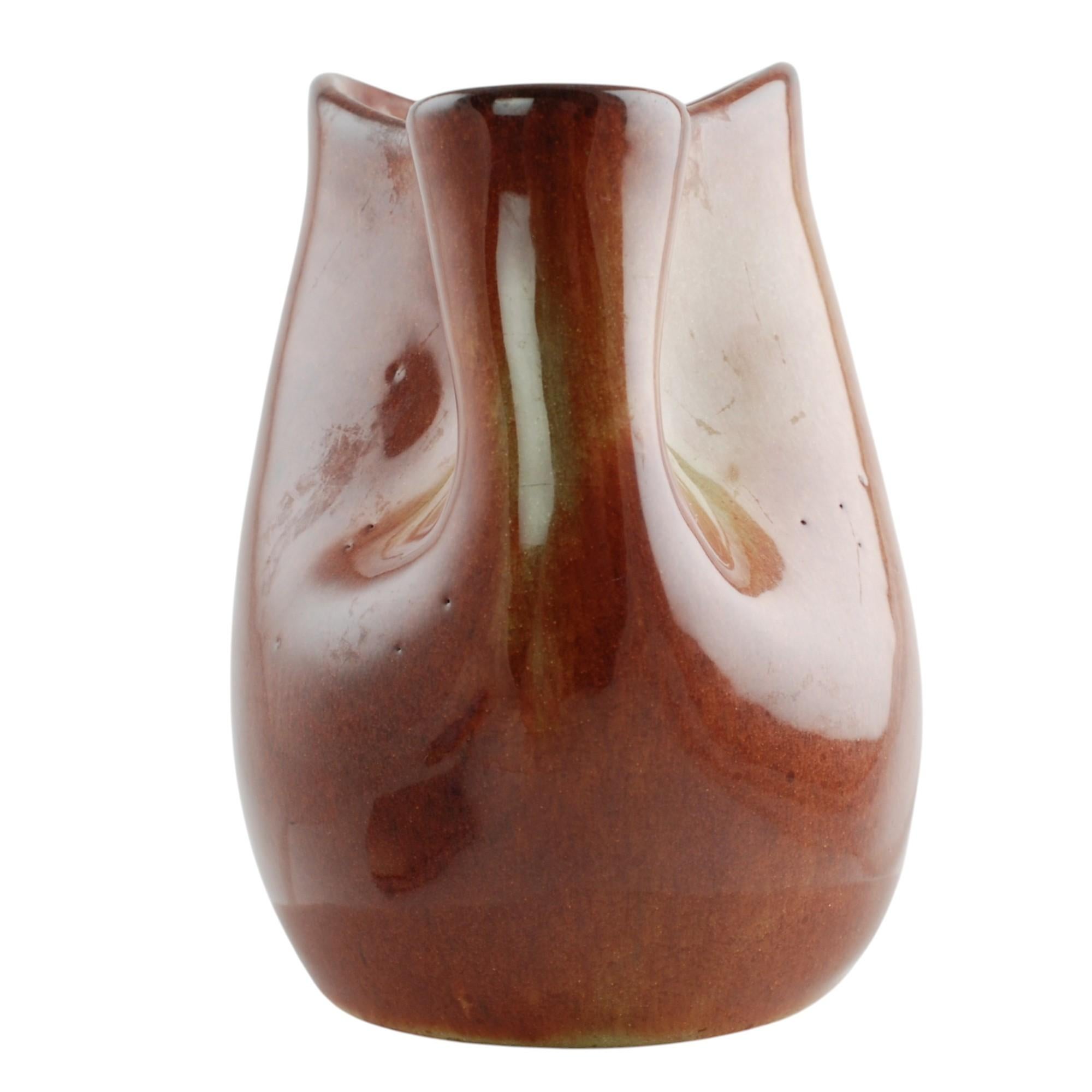 American Mid-Century Modern Eugene Deutch Glazed Ceramic Pitcher For Sale