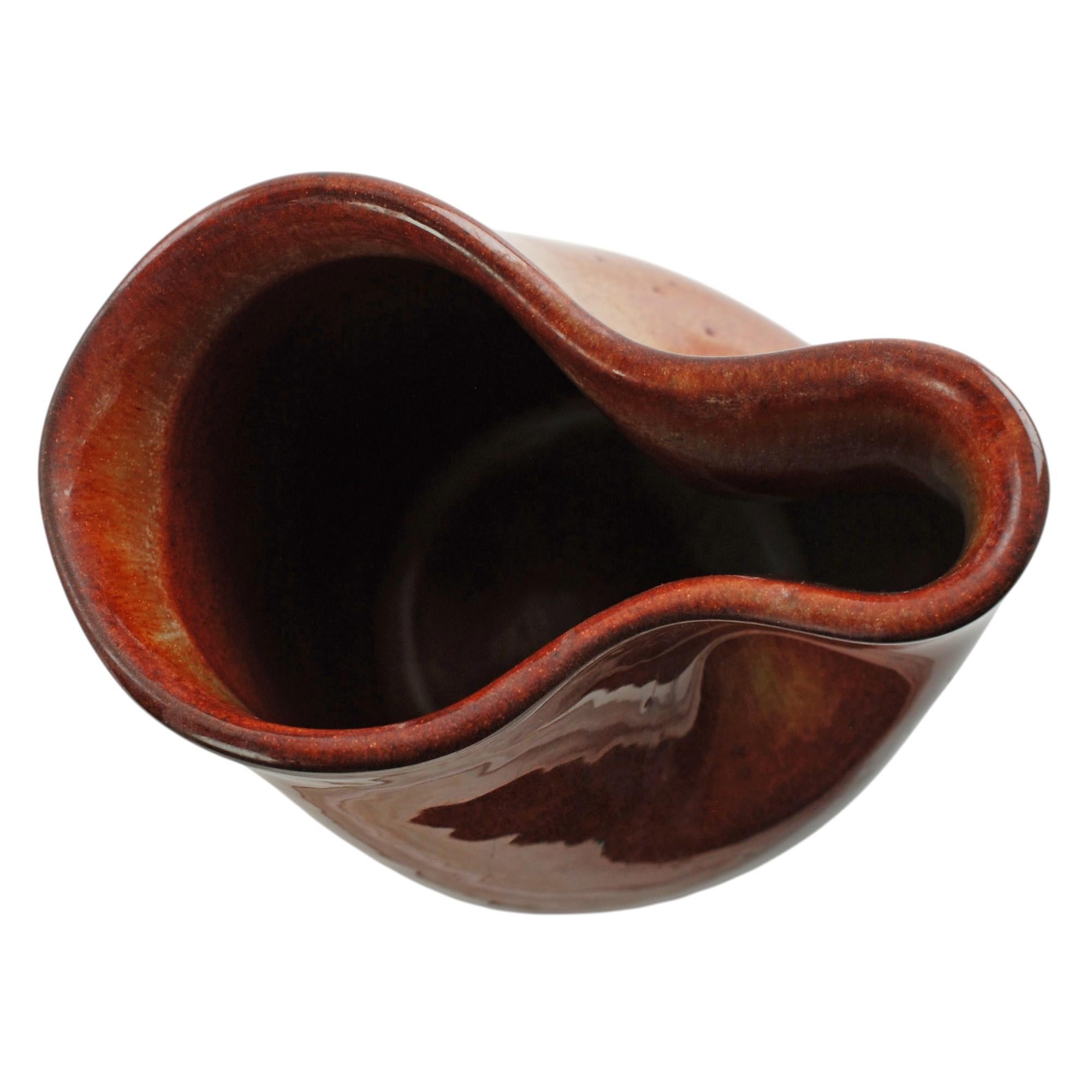 Mid-Century Modern Eugene Deutch Glazed Ceramic Pitcher In Good Condition For Sale In Cincinnati, OH