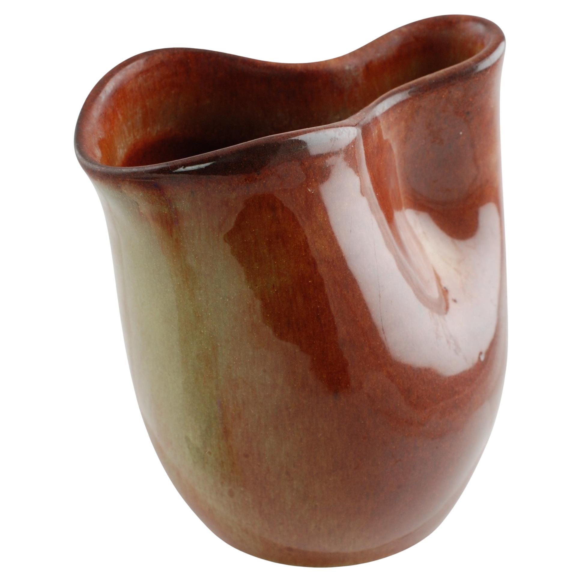 Mid-Century Modern Eugene Deutch Glazed Ceramic Pitcher For Sale