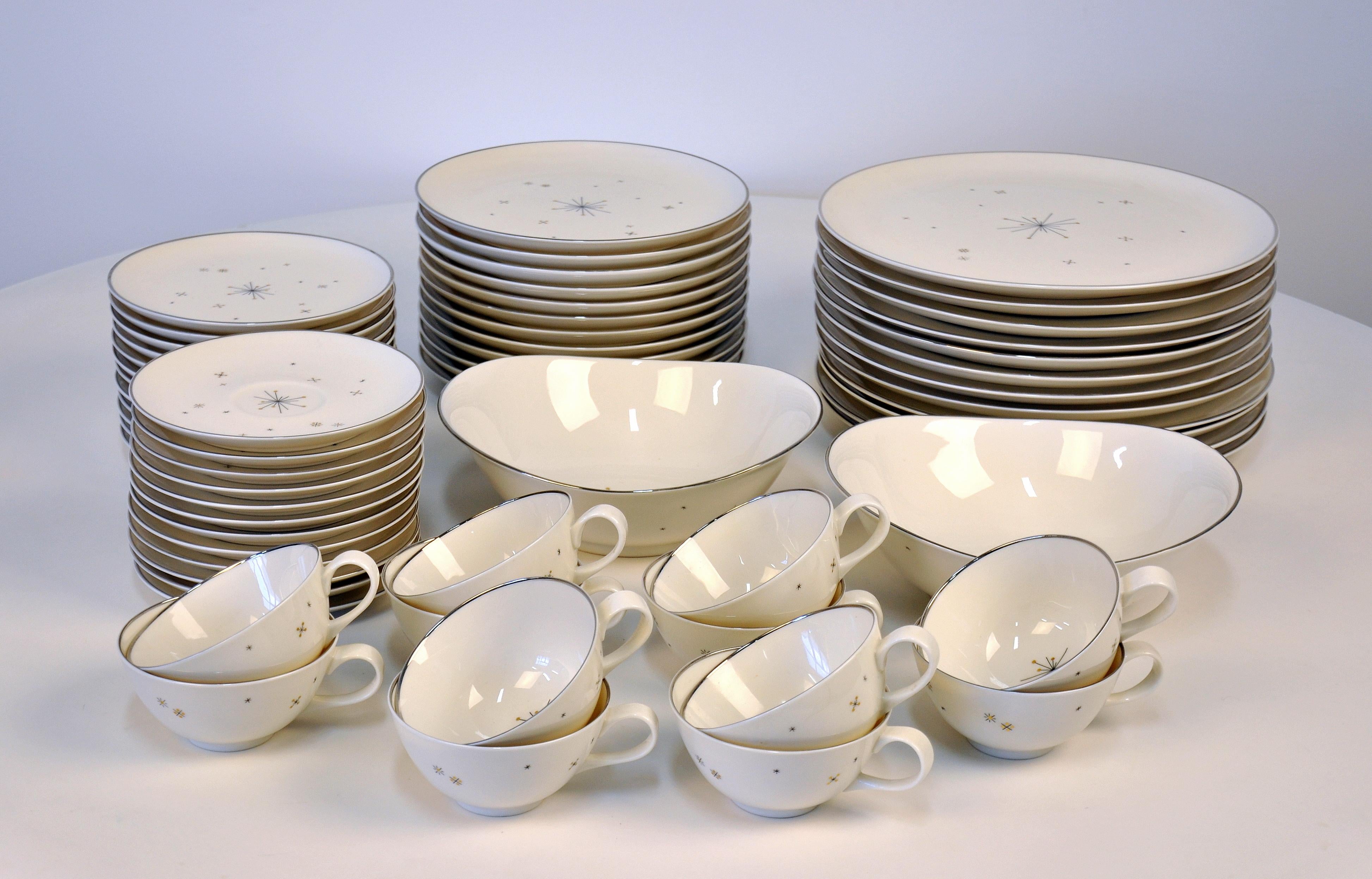 Mid-Century Modern Evening Star Porcelain Dinner Service for 12 4