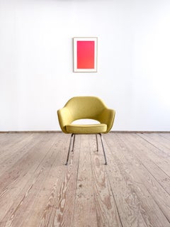 Mid-Century Modern Executive Armchair by Eero Saarinen in Citron Wool