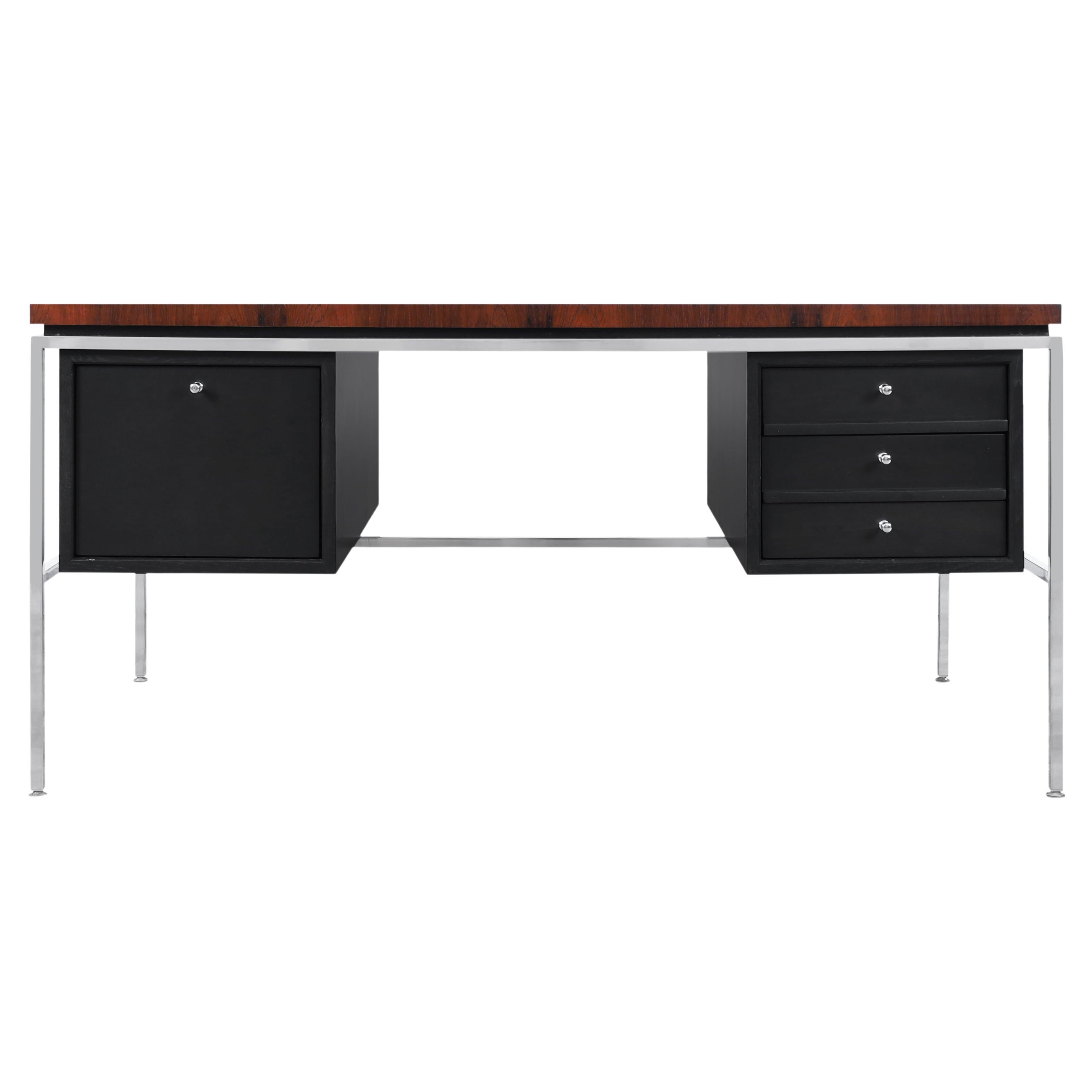 Danish Mid Century Modern Rosewood Executive Desk at 1stDibs