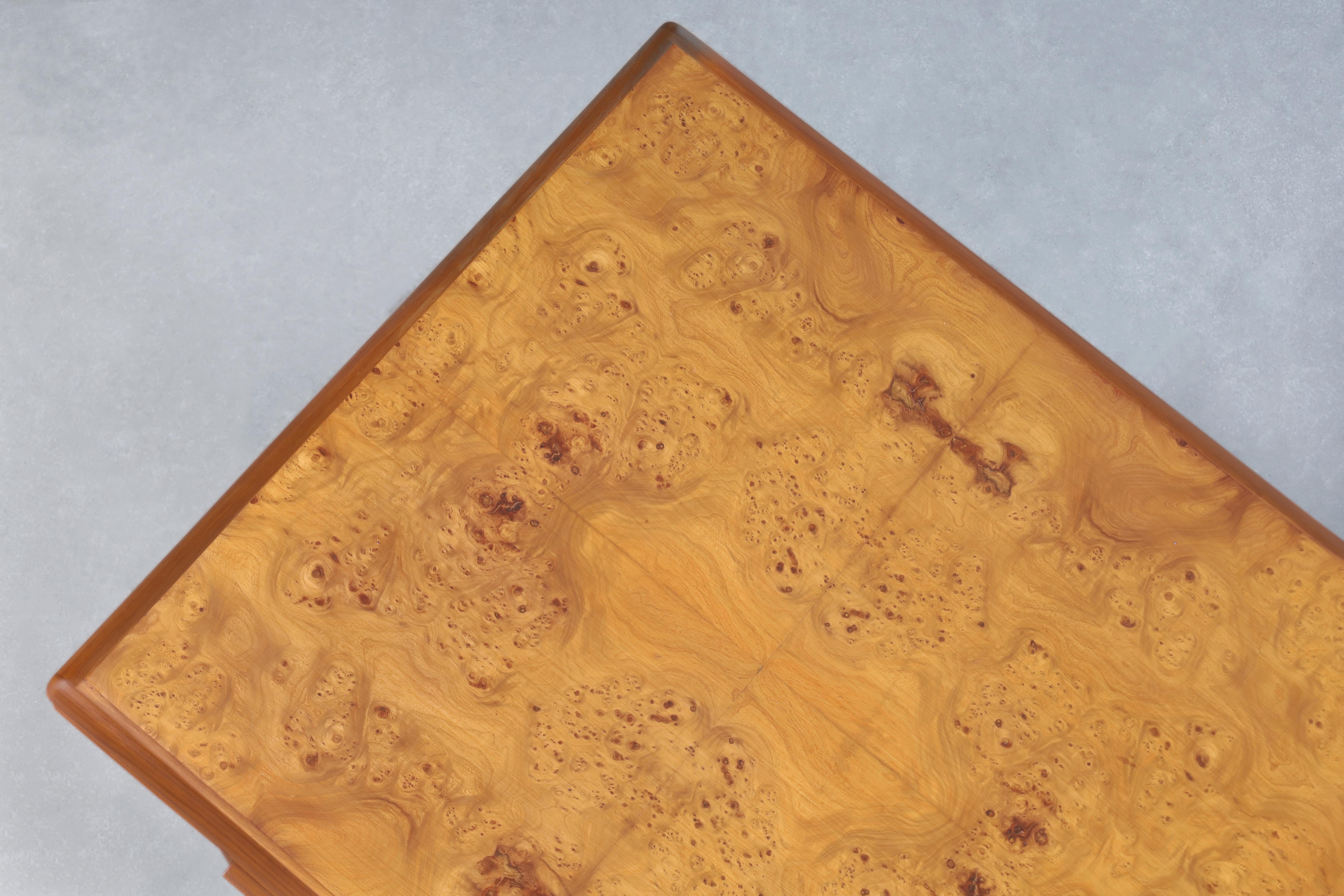 Mid-Century Modern Executive Burl Wood and Walnut Desk 7