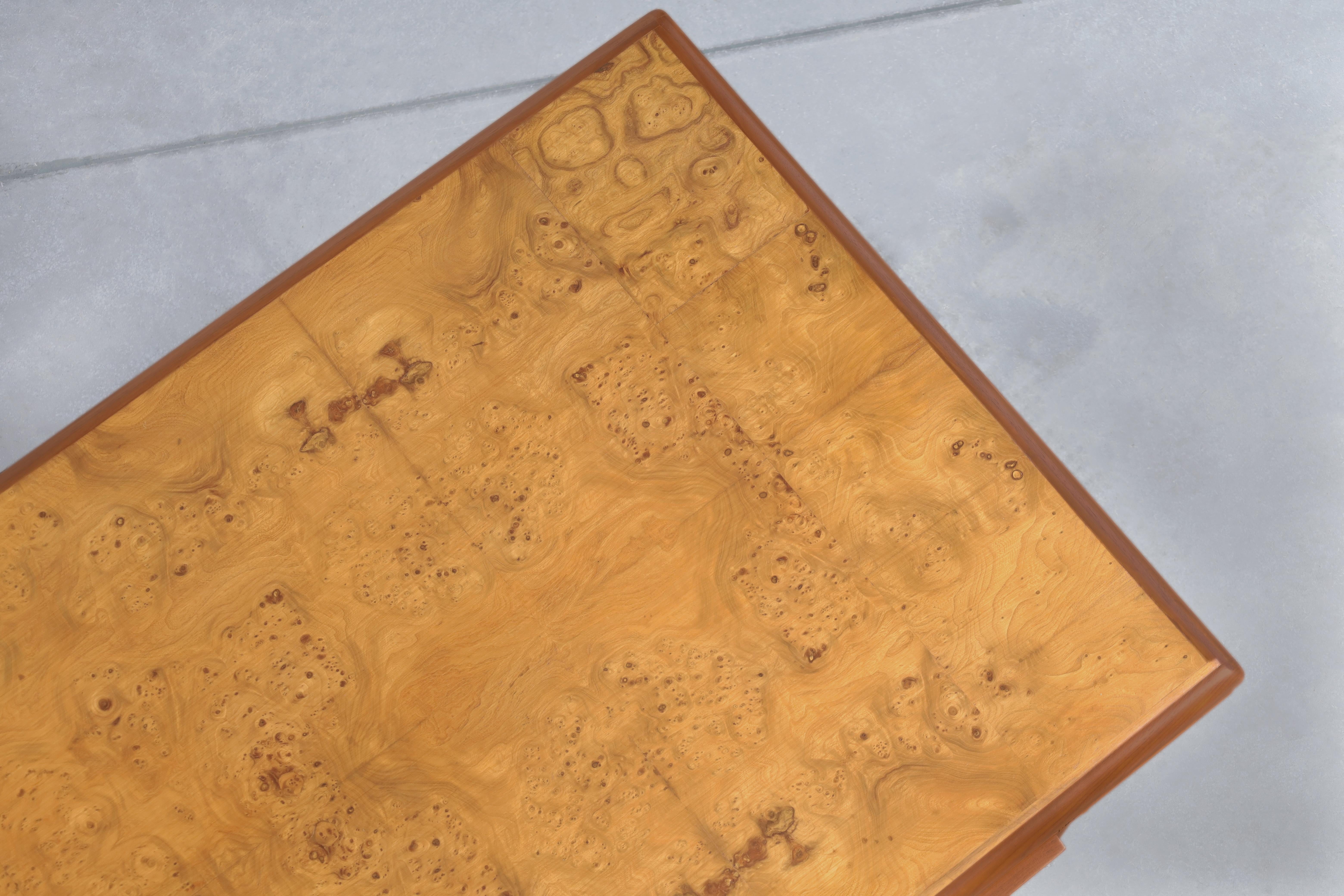 Mid-Century Modern Executive Burl Wood and Walnut Desk 8