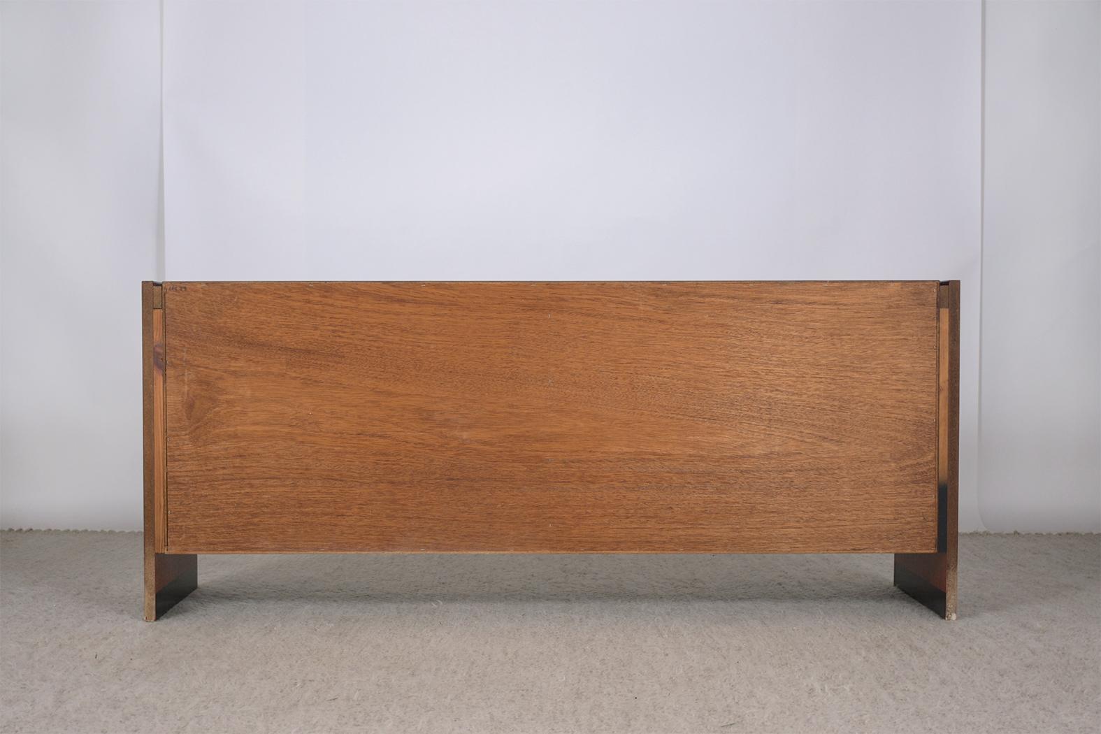 1960s Mahogany Mid-Century Modern Credenza with Chrome Accents 7