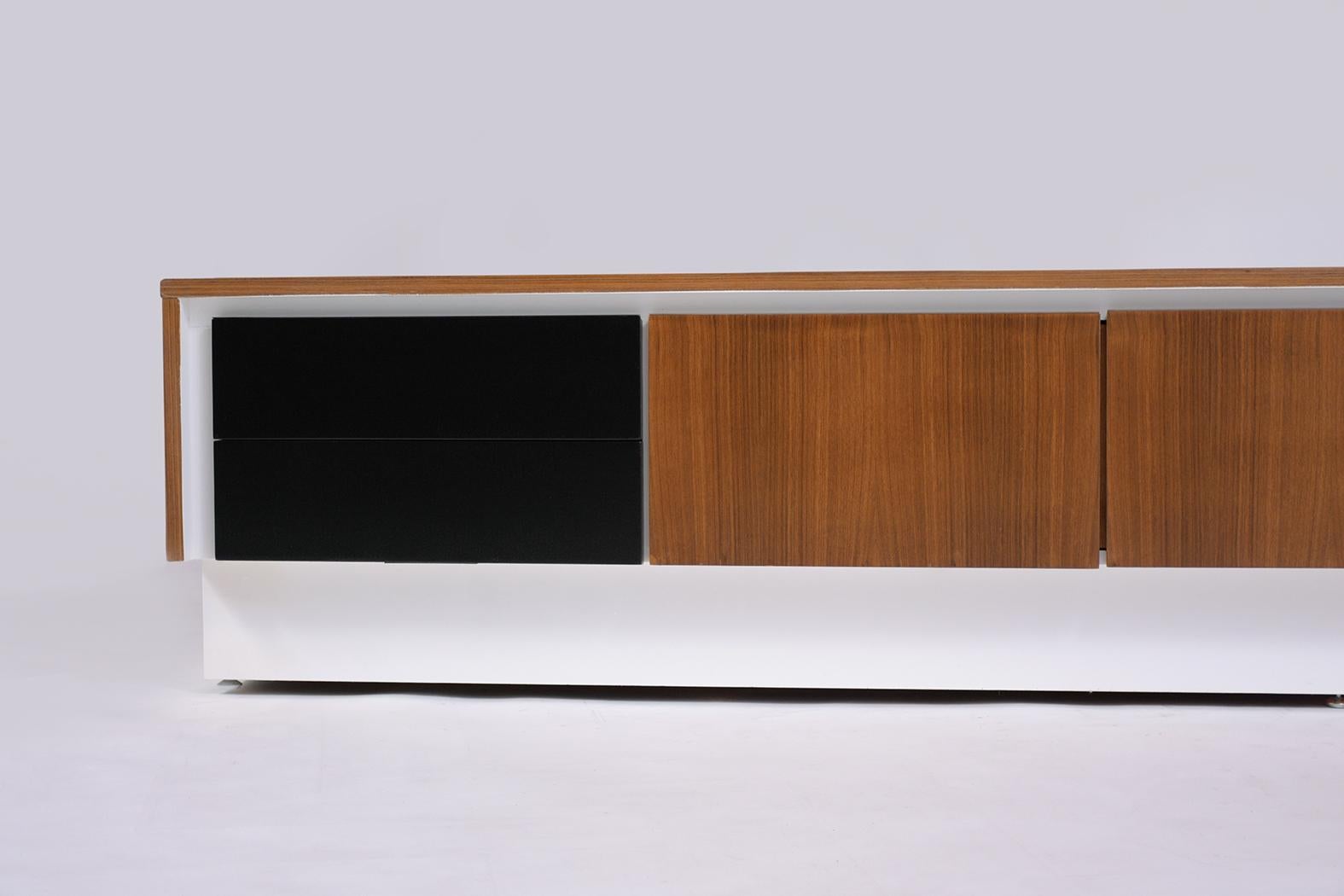 Hand-Crafted Long Mid-Century Modern Lacquer Credenza