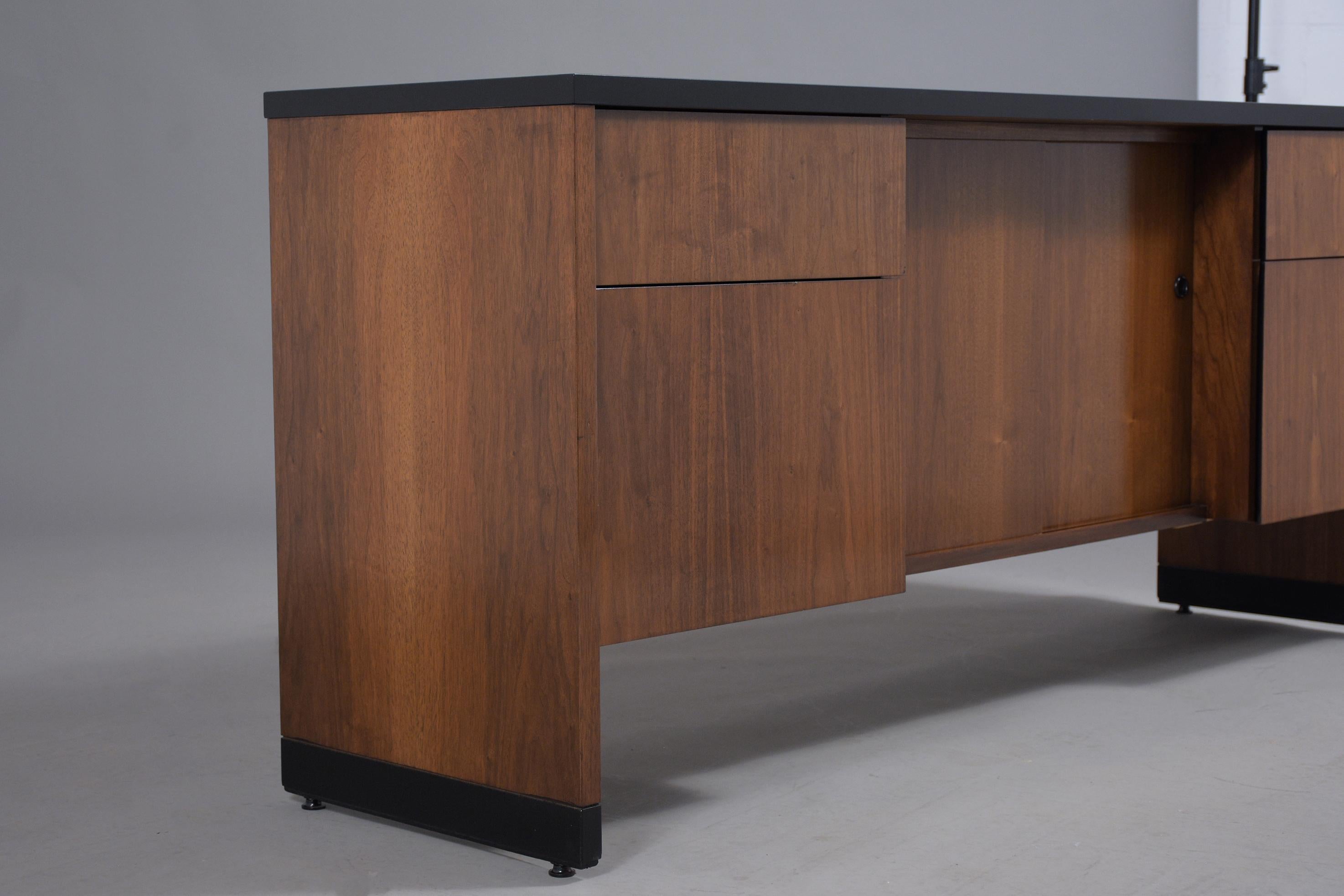 Restored Mid-Century Modern Executive Credenza in Ebonized Walnut 3