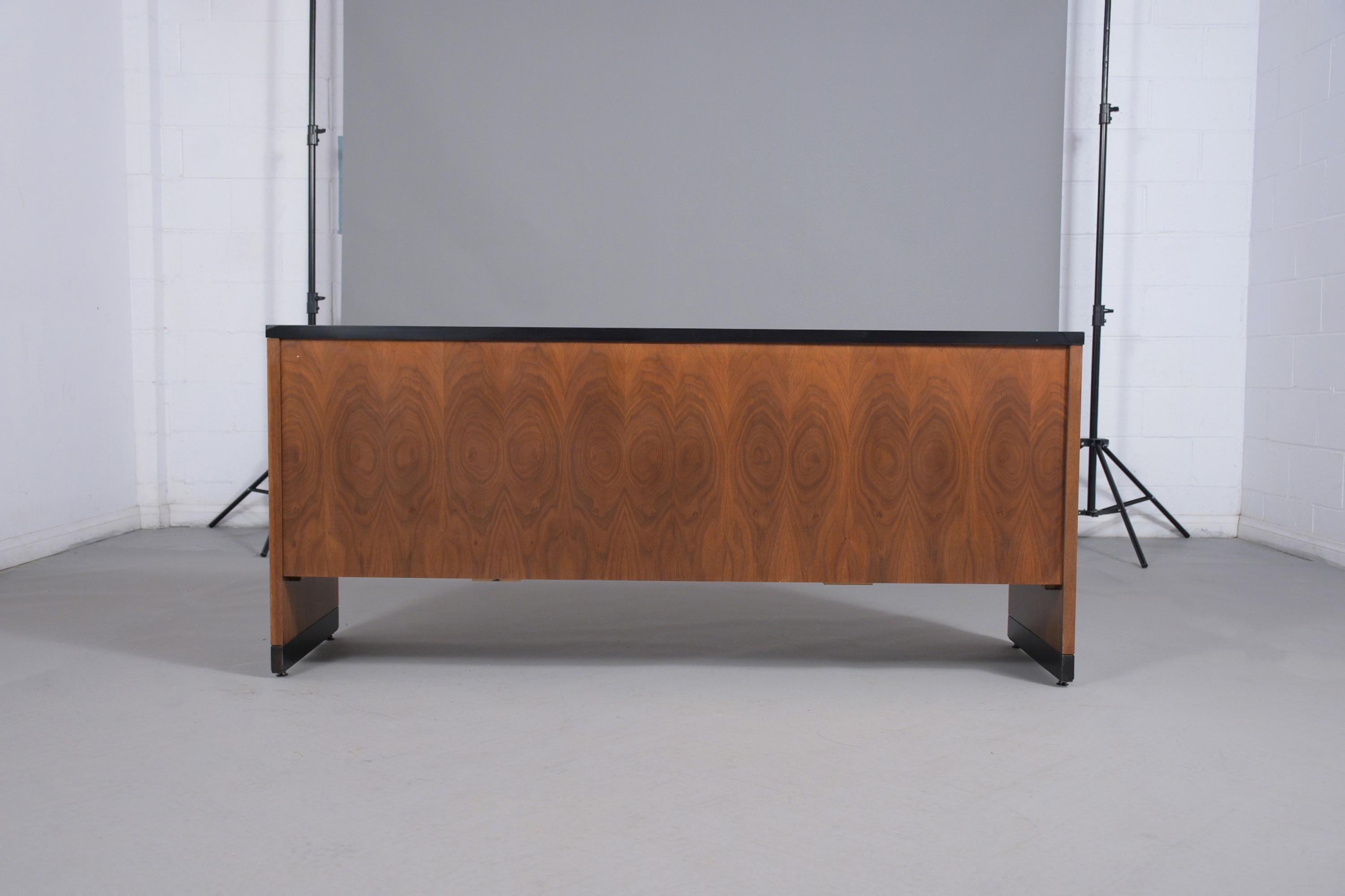 Restored Mid-Century Modern Executive Credenza in Ebonized Walnut 8