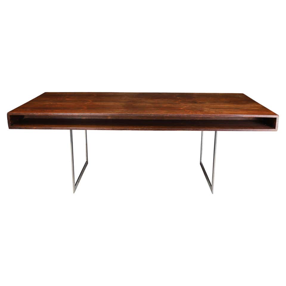 Free-Standing Corner Desk in Solid Wengé For Sale at 1stDibs