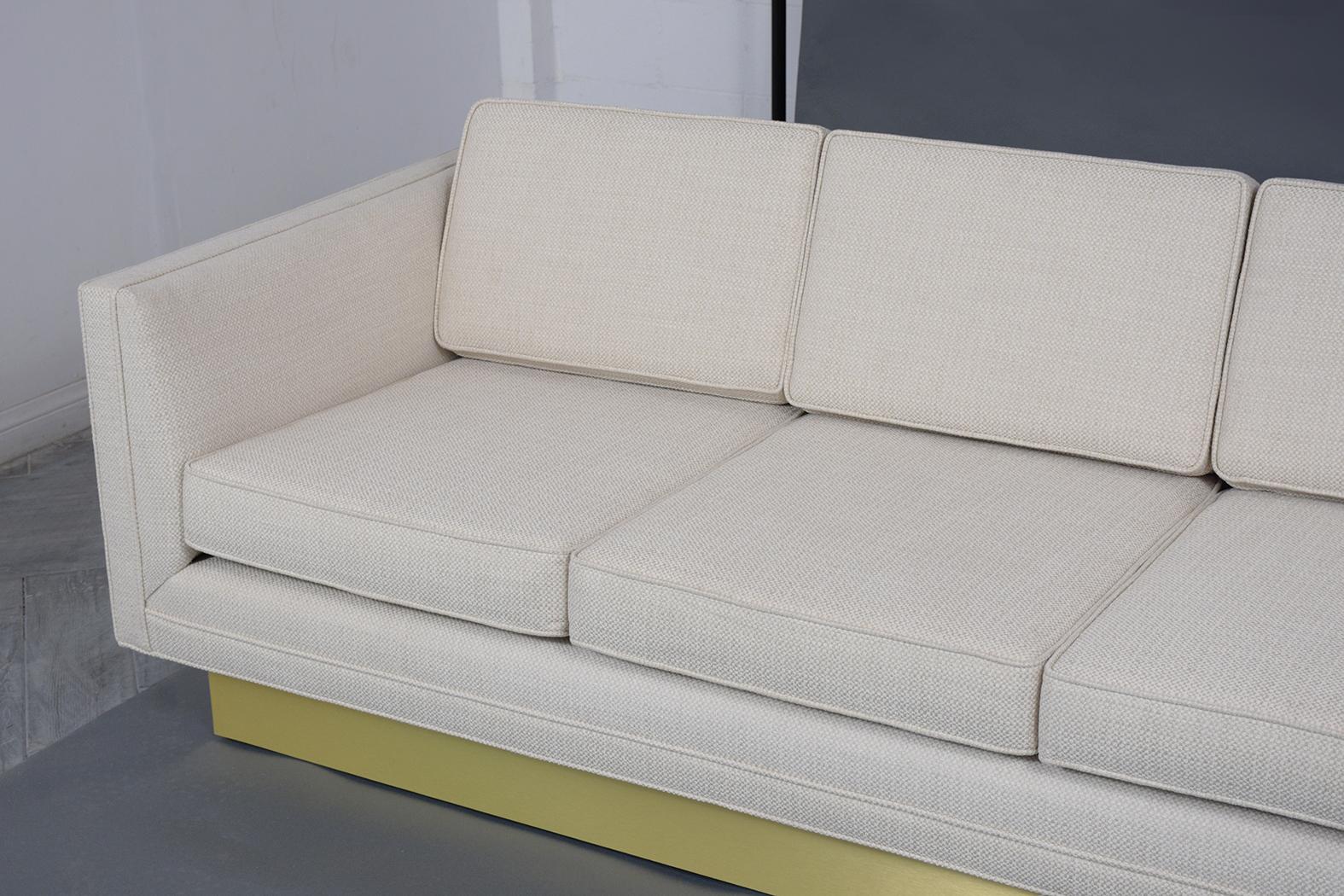 Plated Restored Vintage 1960s Executive Sofa: Mid-Century Modern Luxury For Sale