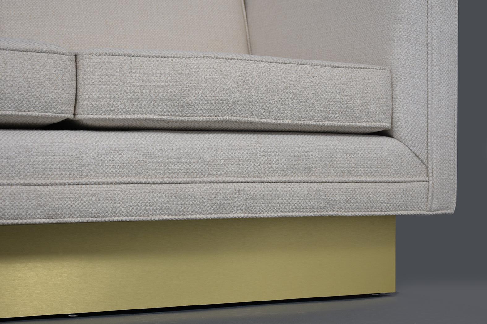 Brass Restored Vintage 1960s Executive Sofa: Mid-Century Modern Luxury For Sale