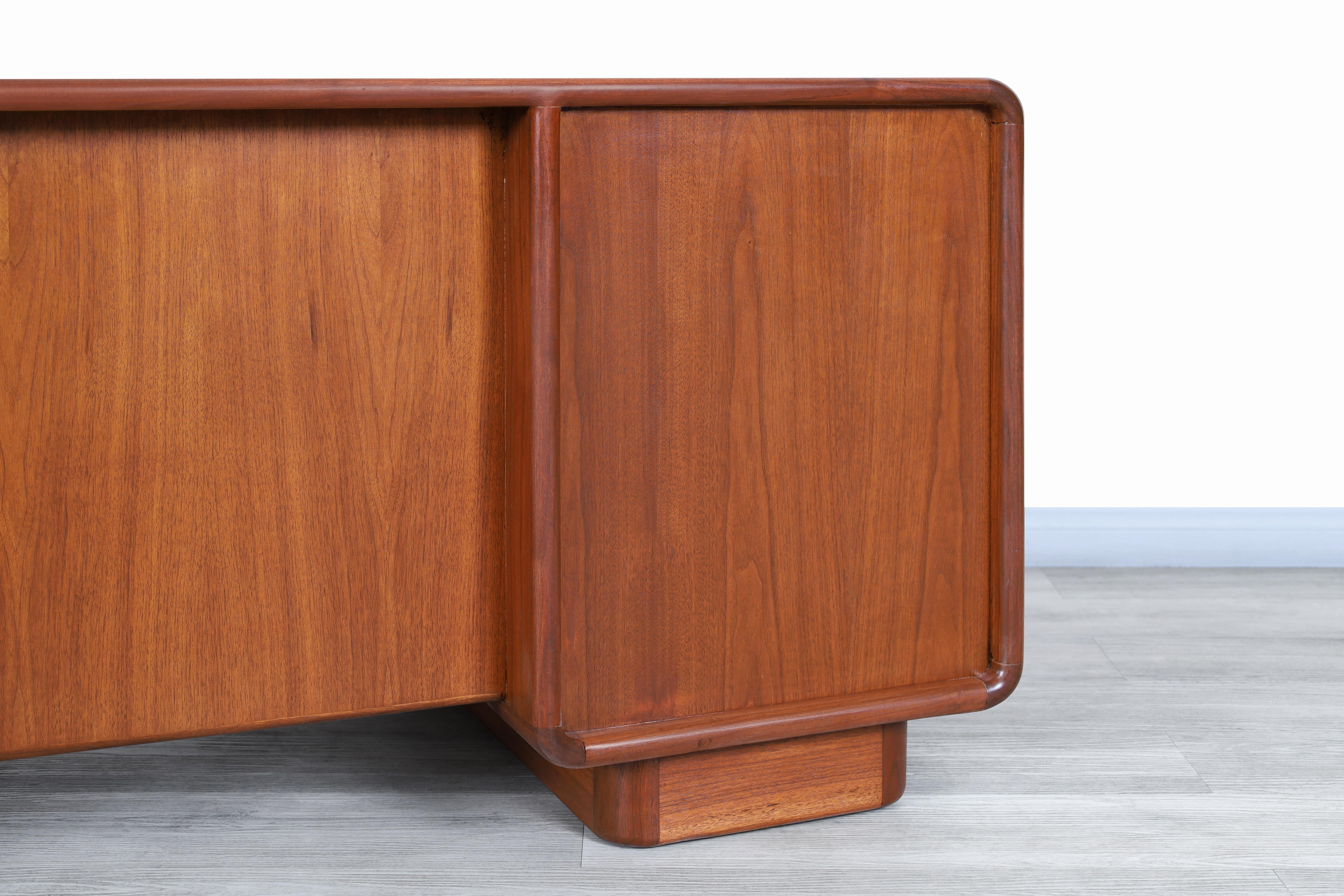 Mid-Century Modern Executive Solid Walnut Desk 5