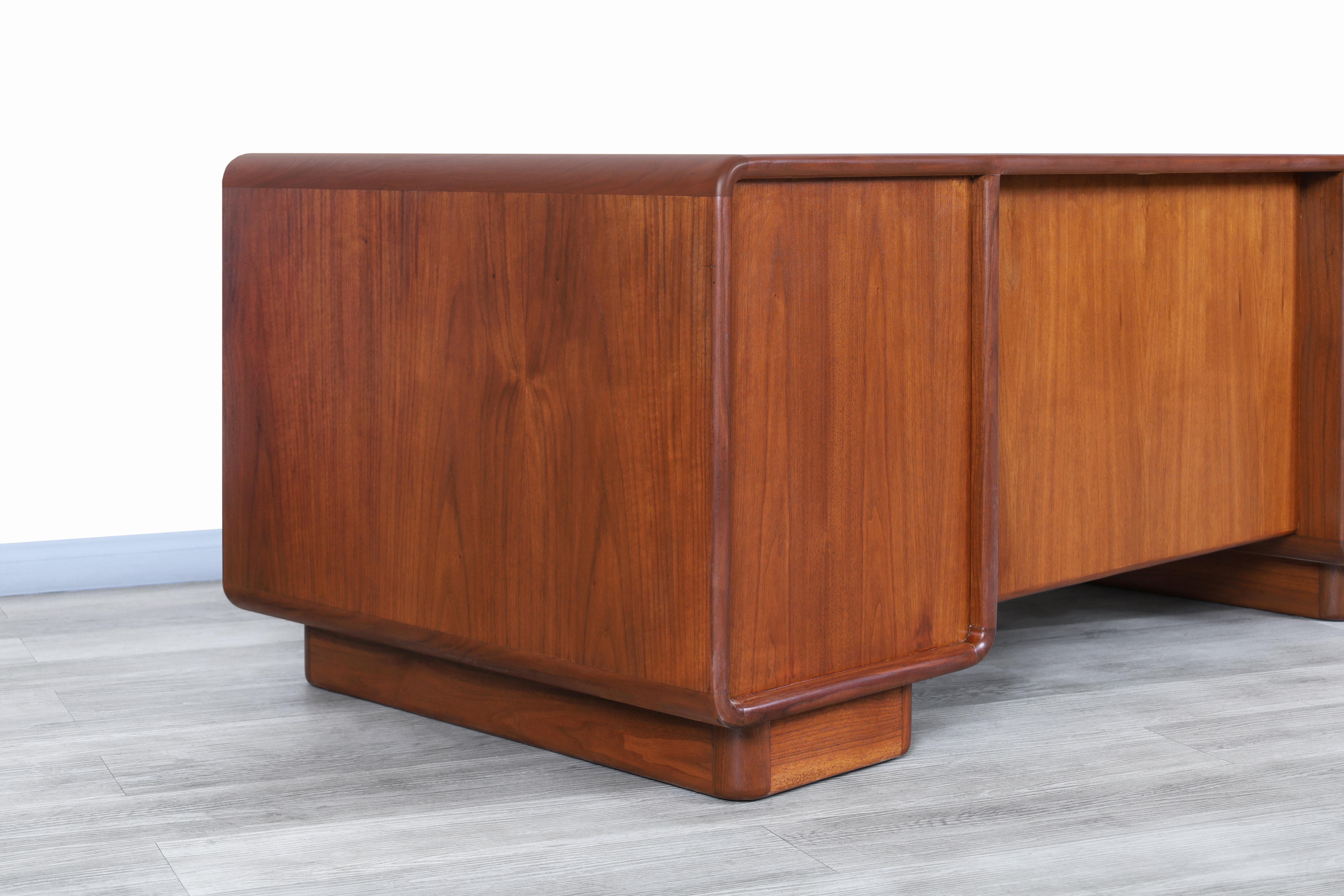 Mid-Century Modern Executive Solid Walnut Desk 4