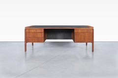 Mid-Century Modern Executive Walnut Desk