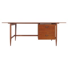 Mid-Century Modern Executive Walnut Desk