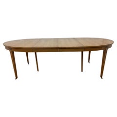 Mid Century Modern Expandable Oval Dining Table with 3 Leaves