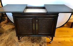 Mid-Century Modern Expandable Portable Rolling Bar Cart Server