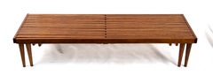Mid Century Modern Expandable Slatted Coffee Table/Bench by John Keal